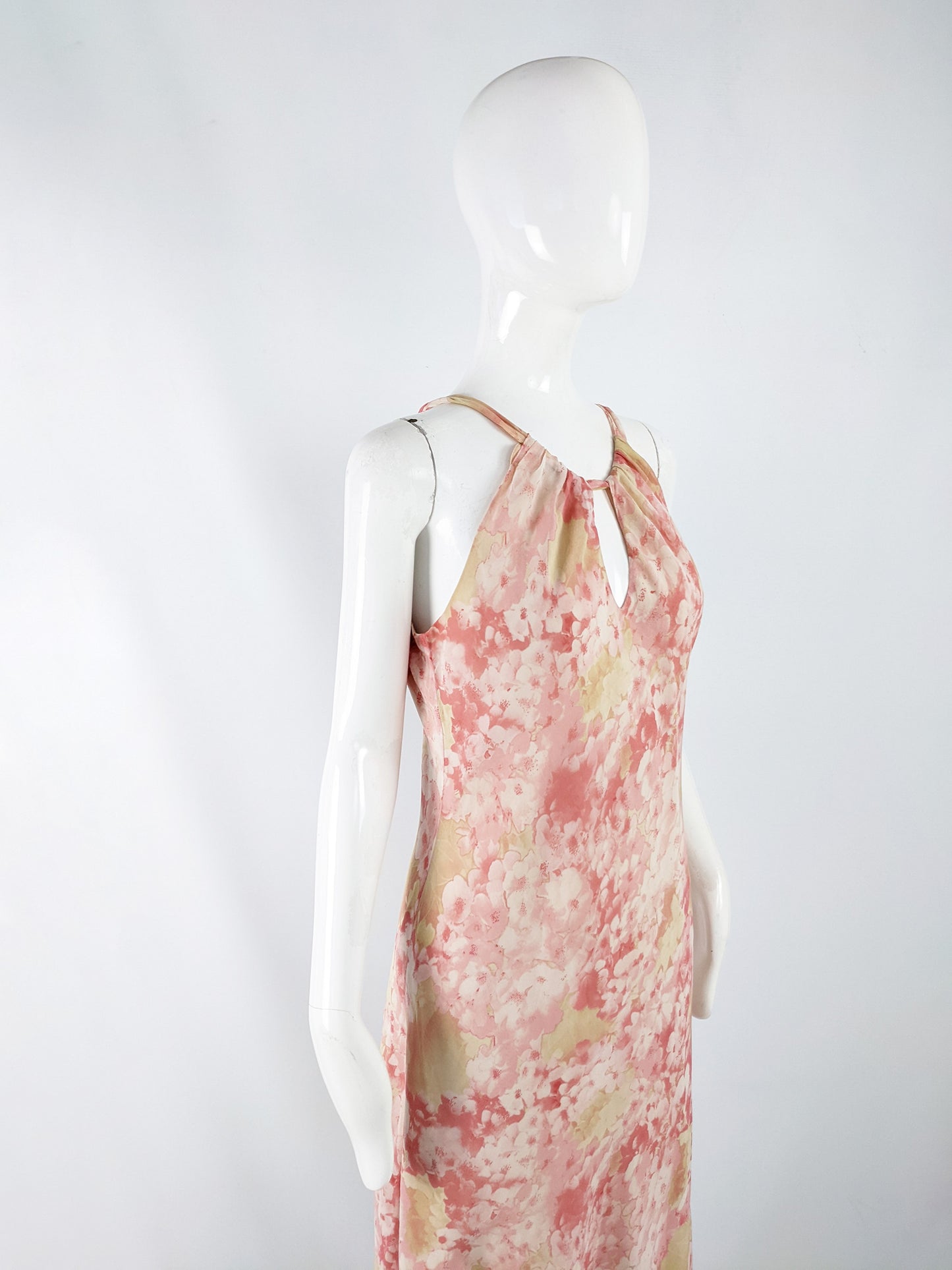 Ronit Zilkha Vintage Floral Print Silk Chiffon Dress, 1990s