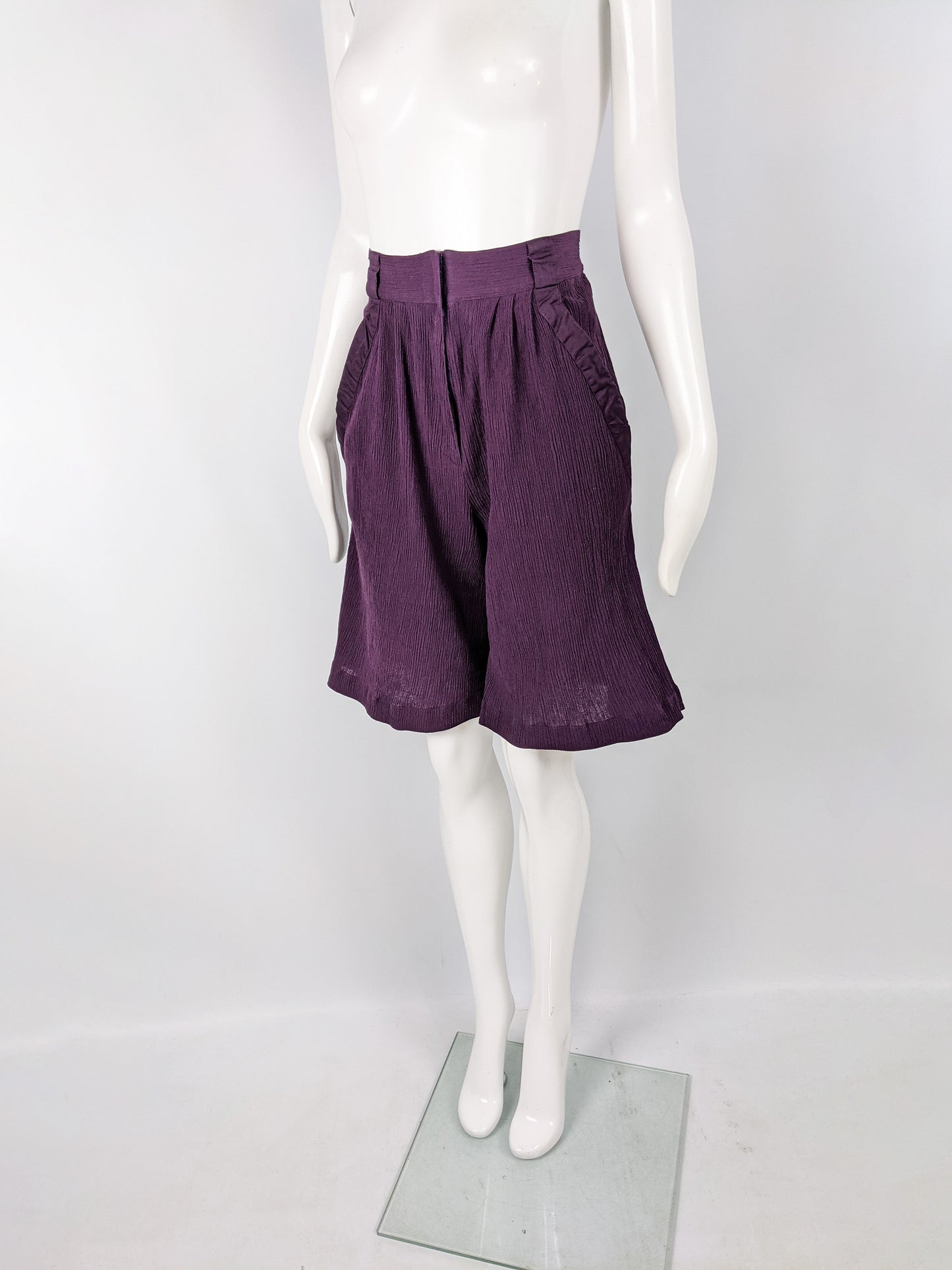 Gianni Versace Vintage Womens Fortuny Pleated Bermuda Shorts, 1980s