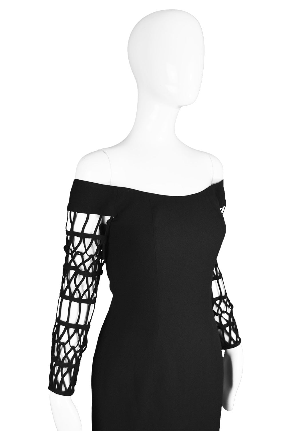 Avant garde cage sleeve dress from the 90s by cult designer Sophie Sitbon.