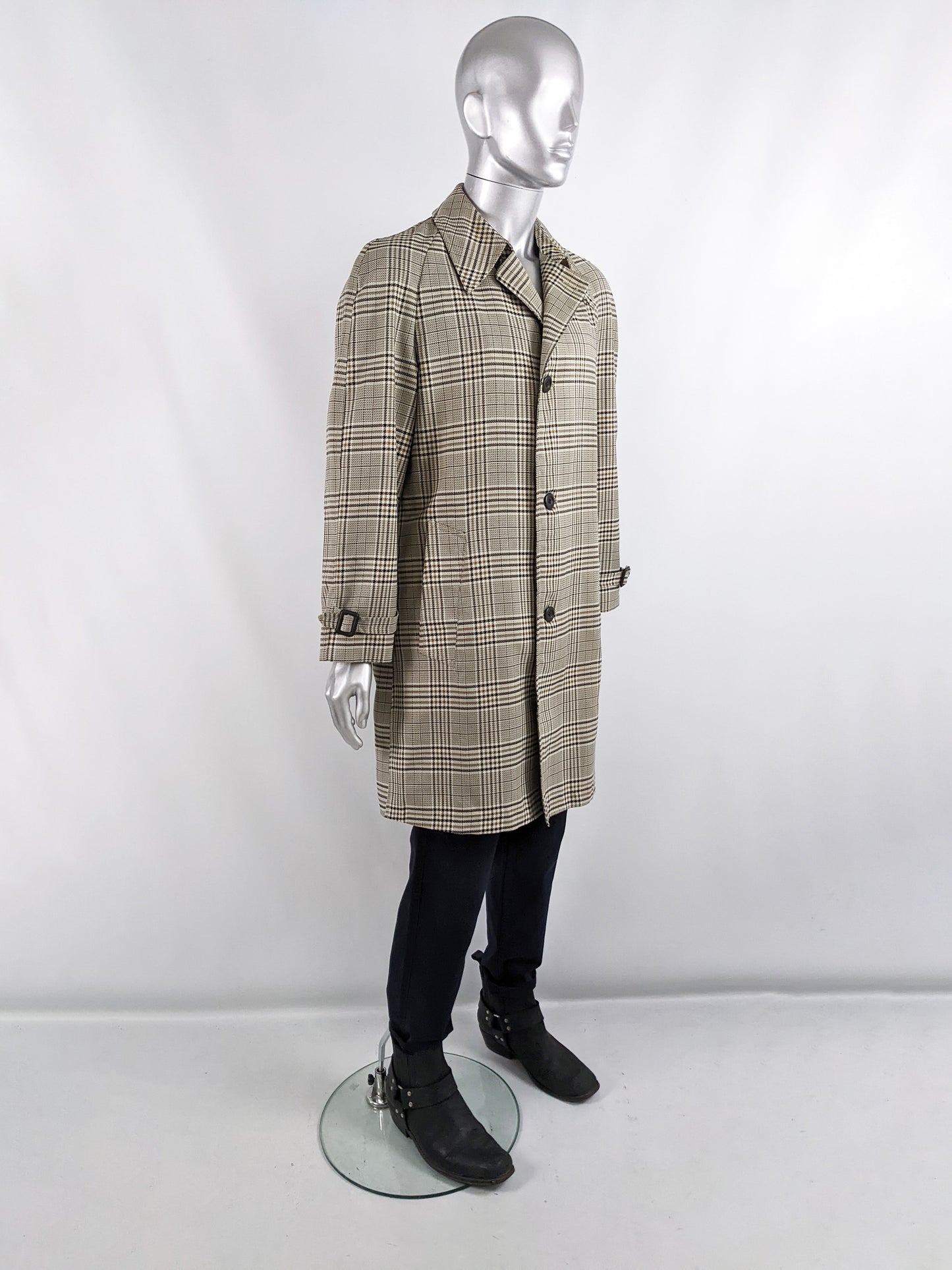 London Fog Vintage Mens Checked Coat, 1960s