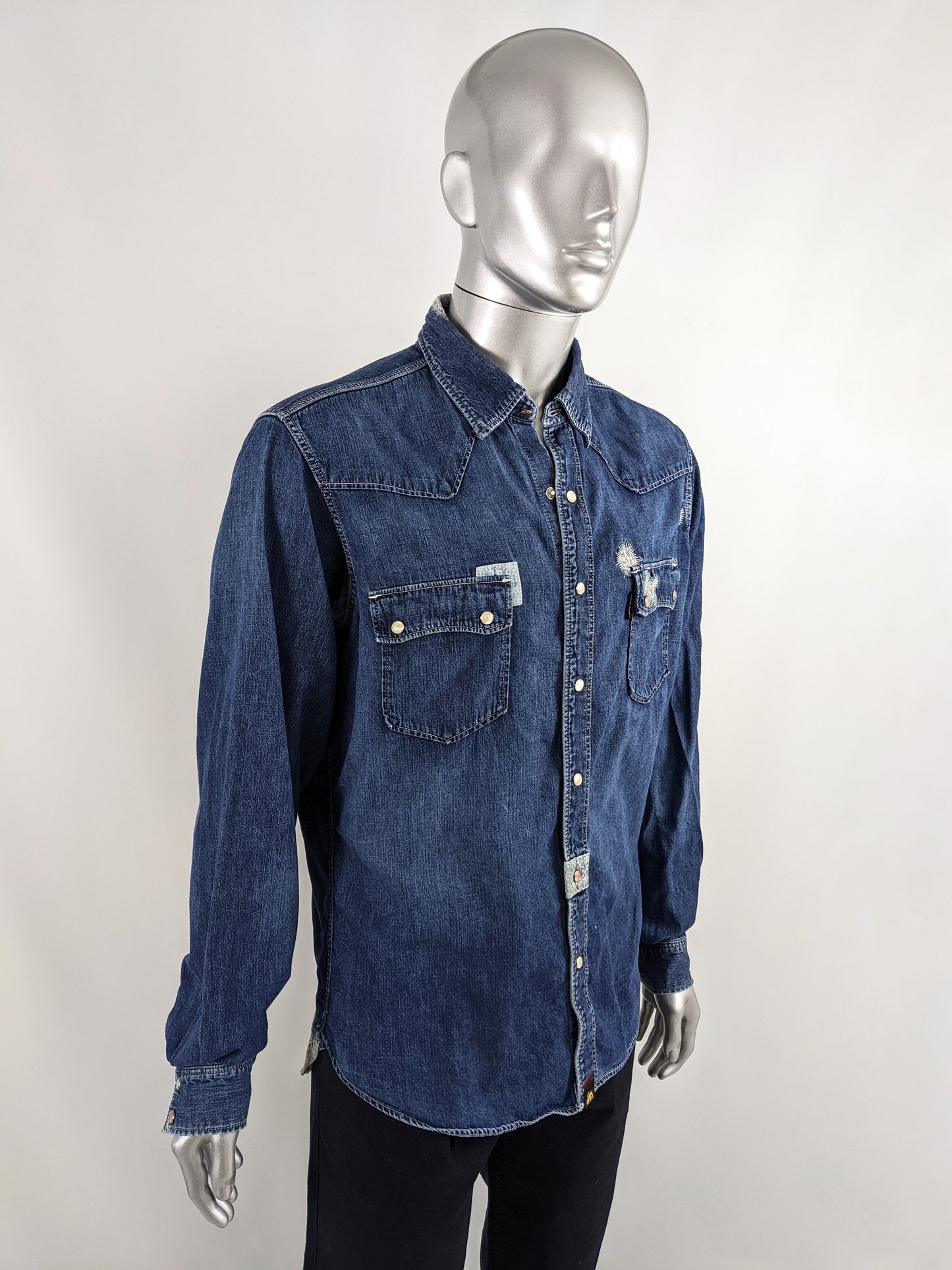 Red Ear by Paul Smith Vintage Mens Denim Shirt, 1990s