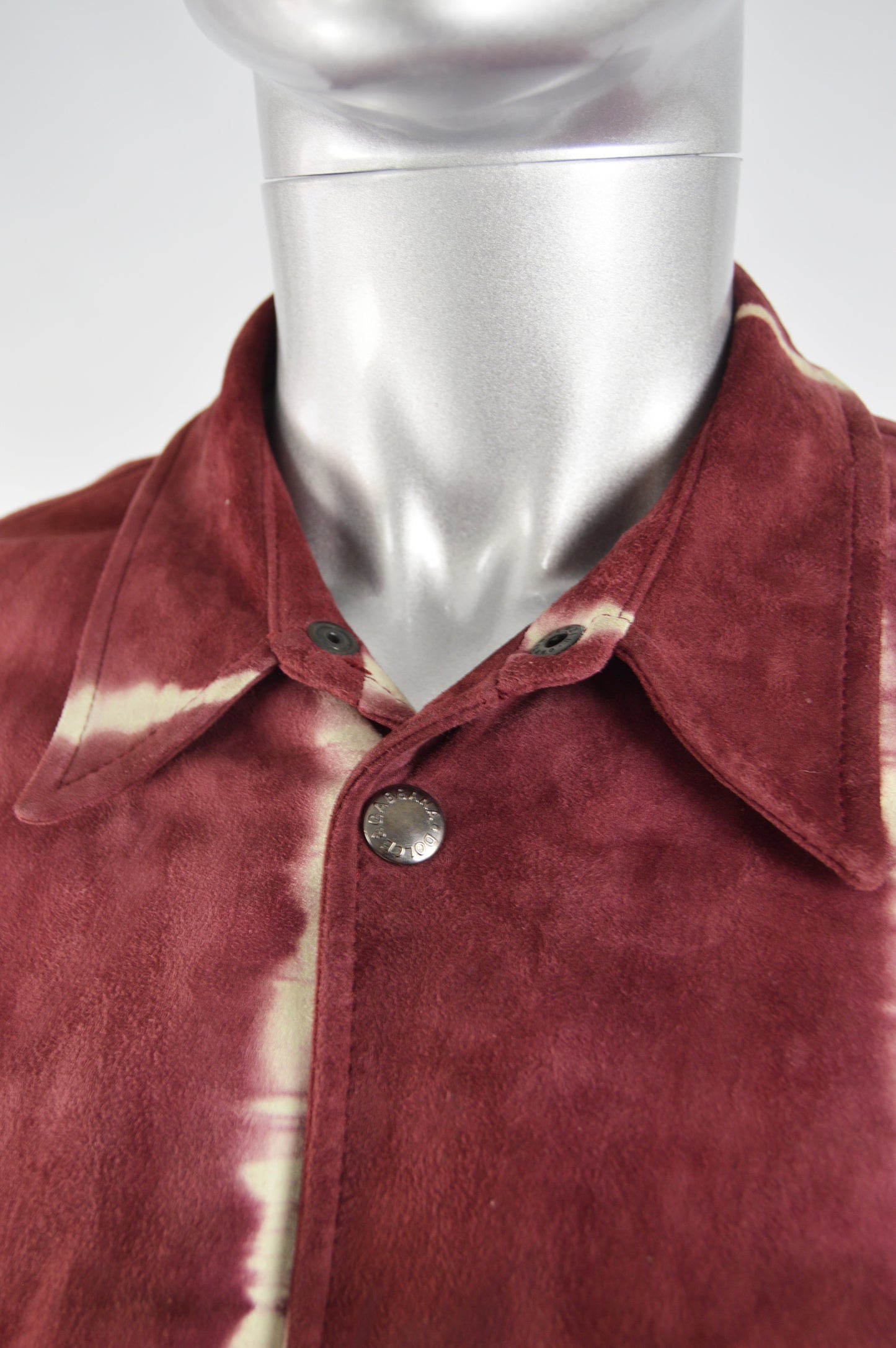 Mens Vintage Dyed Red Suede Shirt, 1990s