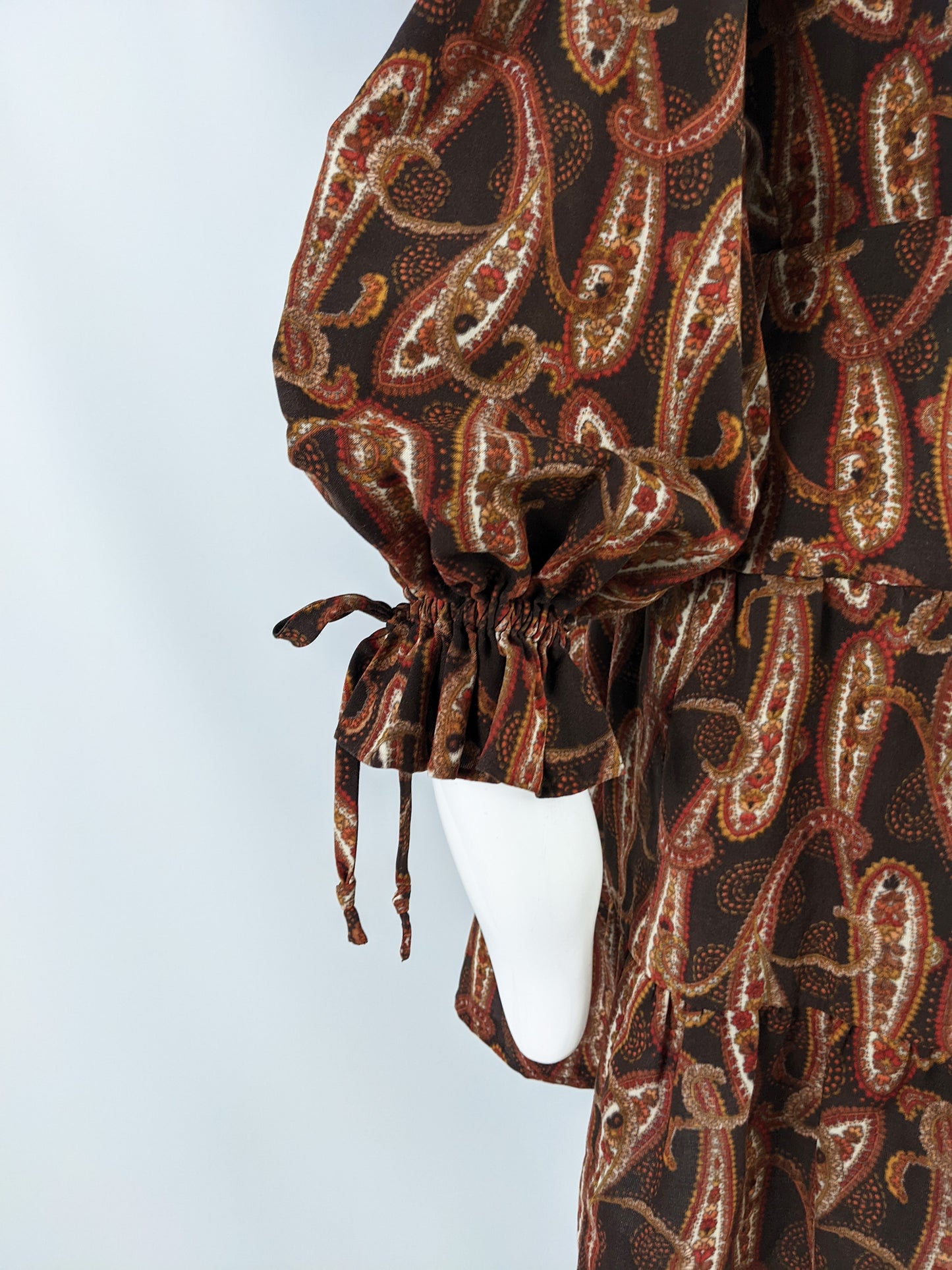 Fabiani Vintage Poet Sleeve Paisley Dress, 1970s