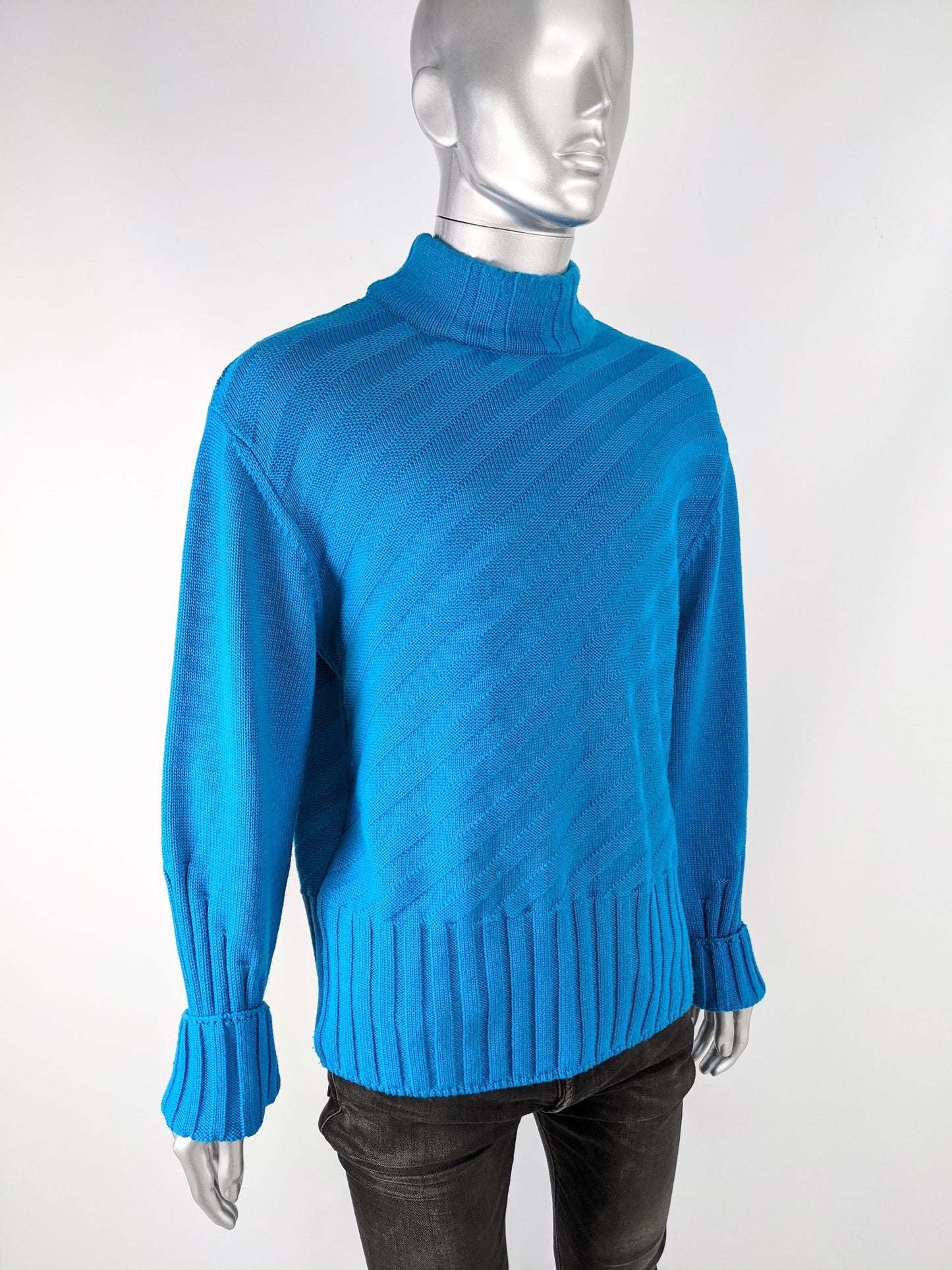Mens Vintage Alternating Ribbed Sweater, 1990s