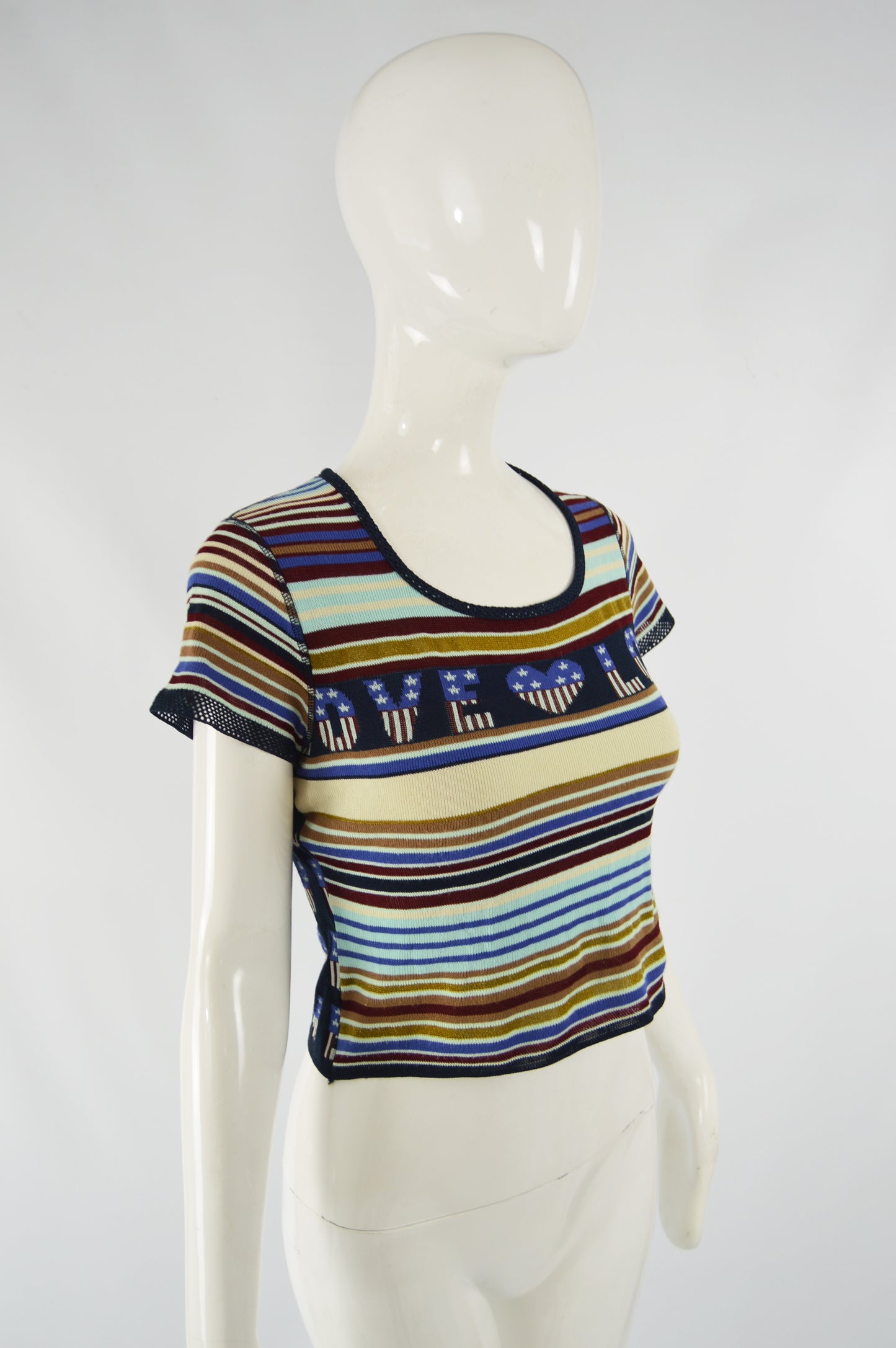Womens Vintage 'Love' Knit Crop Top, 1990s