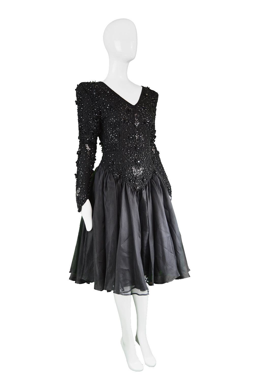 Vintage Haute Couture Beaded Party Dress, 1980s
