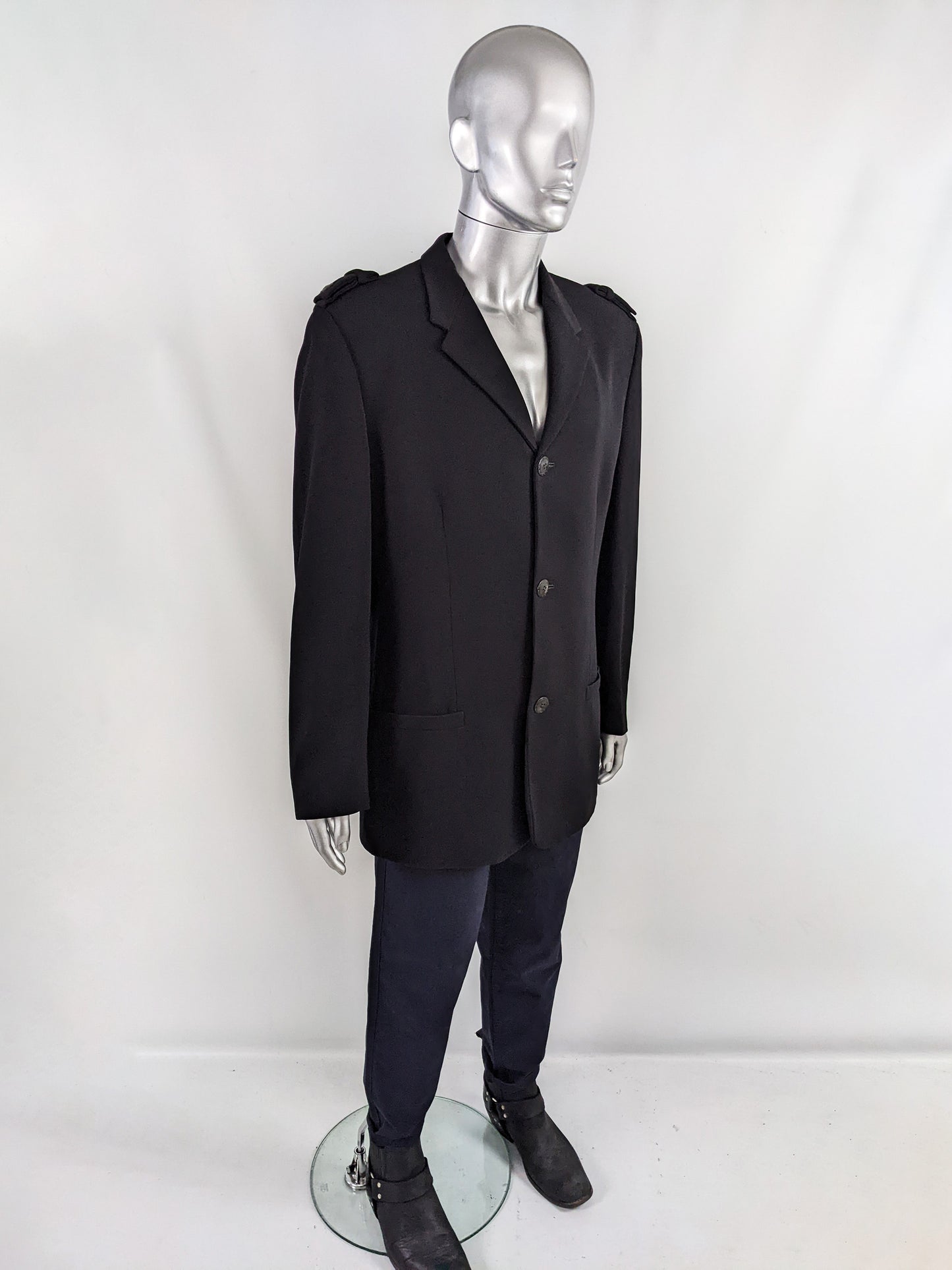 Gianni Versace Vintage Mens Epaulette Military Style Jacket, 1990s