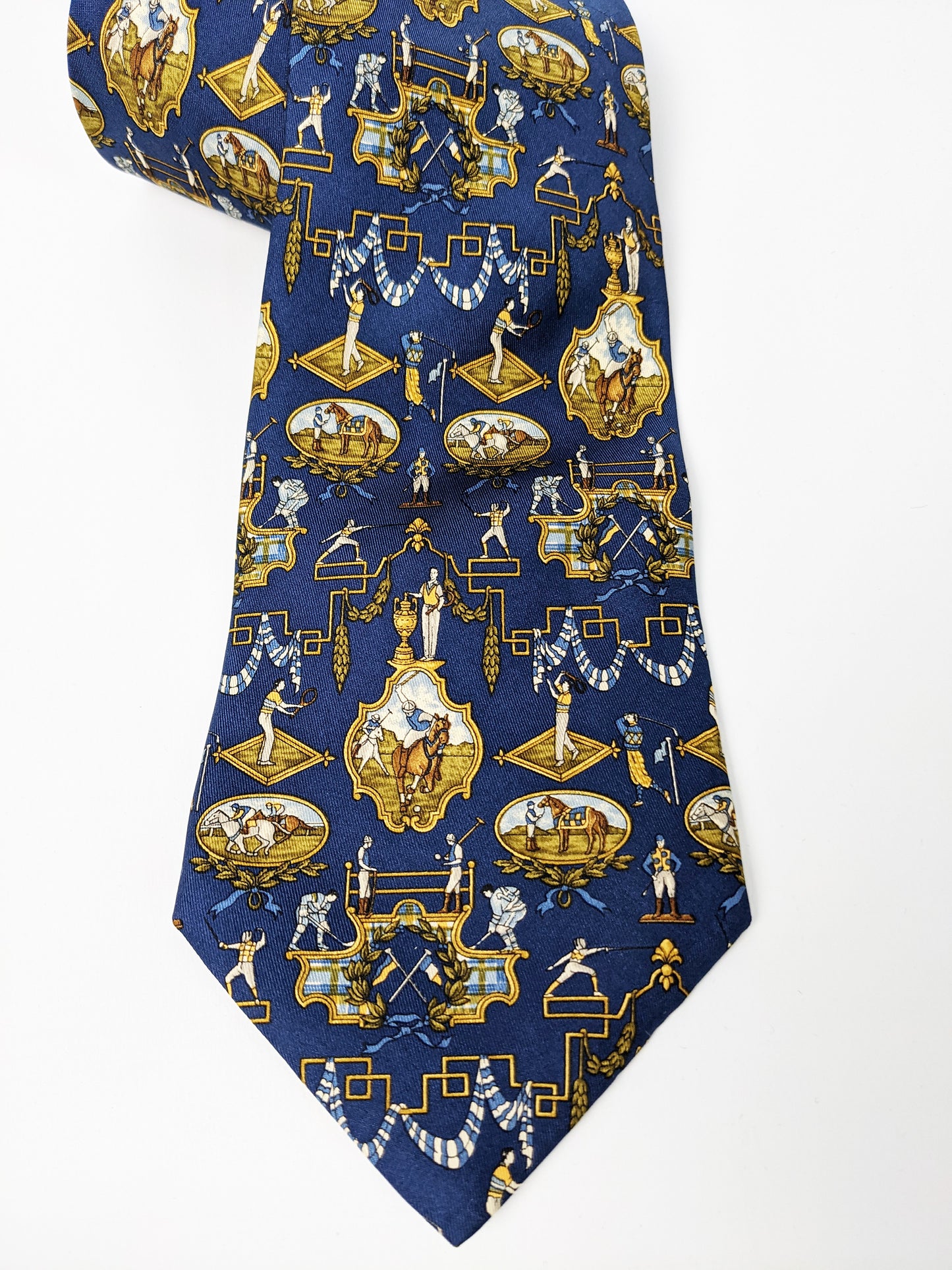 Vintage Mens Silk Baroque Print Tie, 1980s