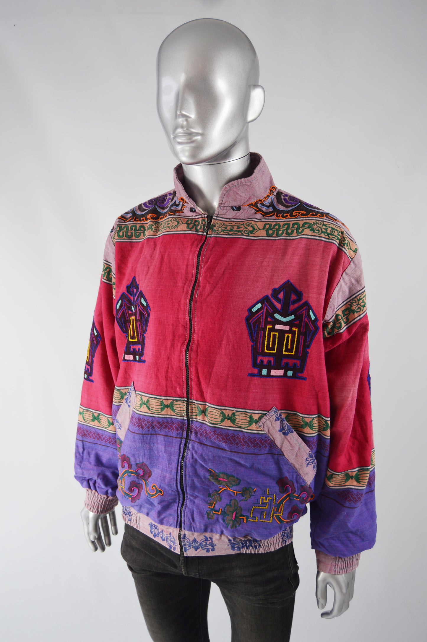 Vintage Mens Handmade Nepalese Embroidered Jacket, 1980s