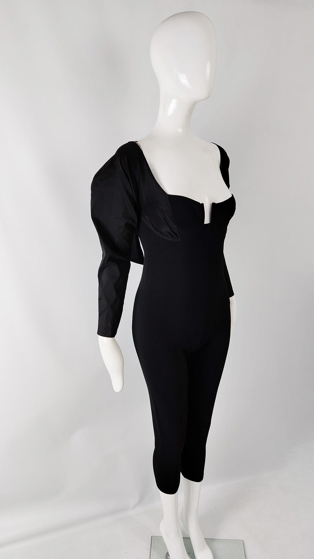 Andrea Templer Vintage Structural Bust Taffeta Sleeve Jumpsuit