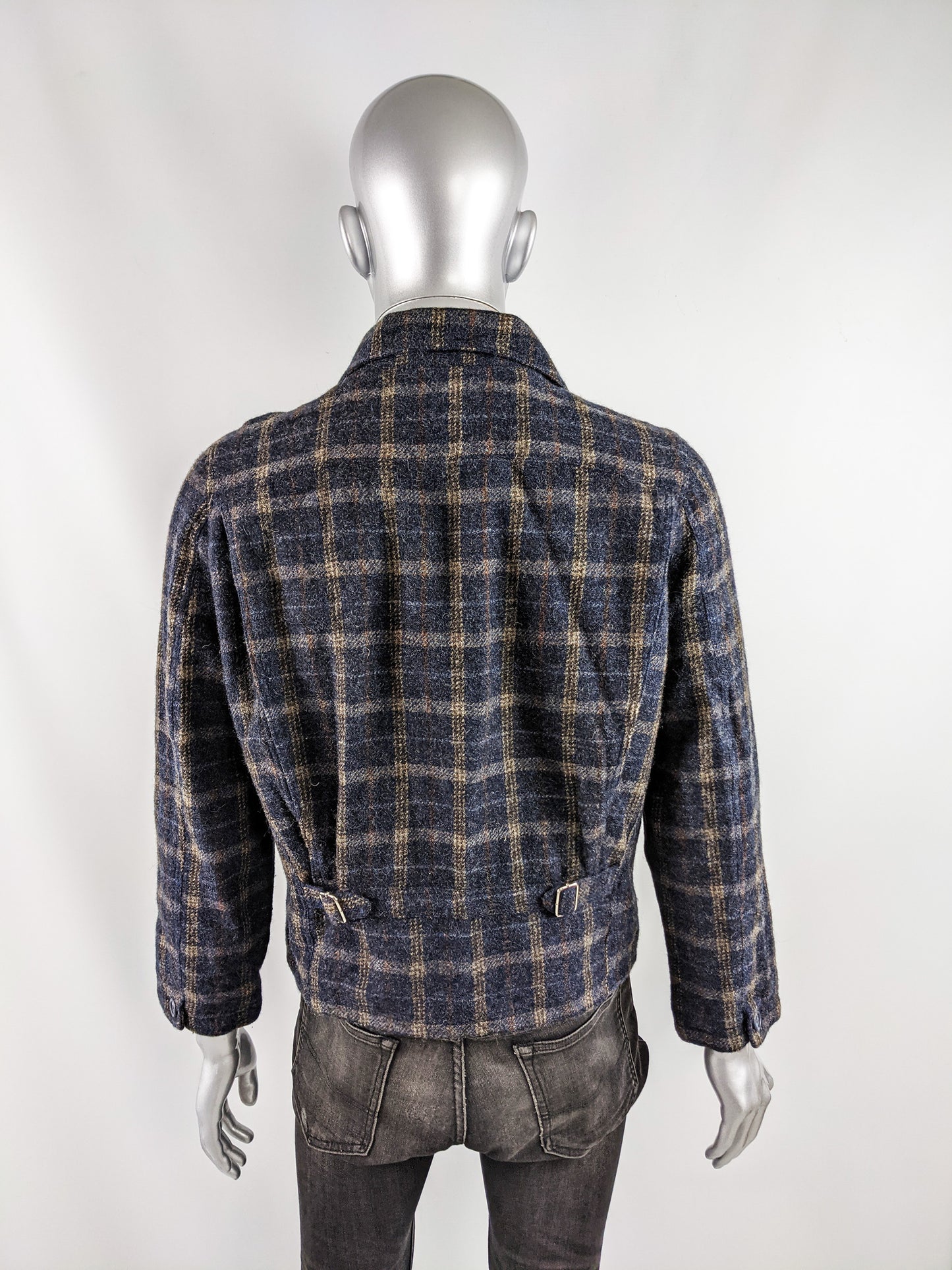 Duffer of St George Mens Wool Checked Jacket, 1980s