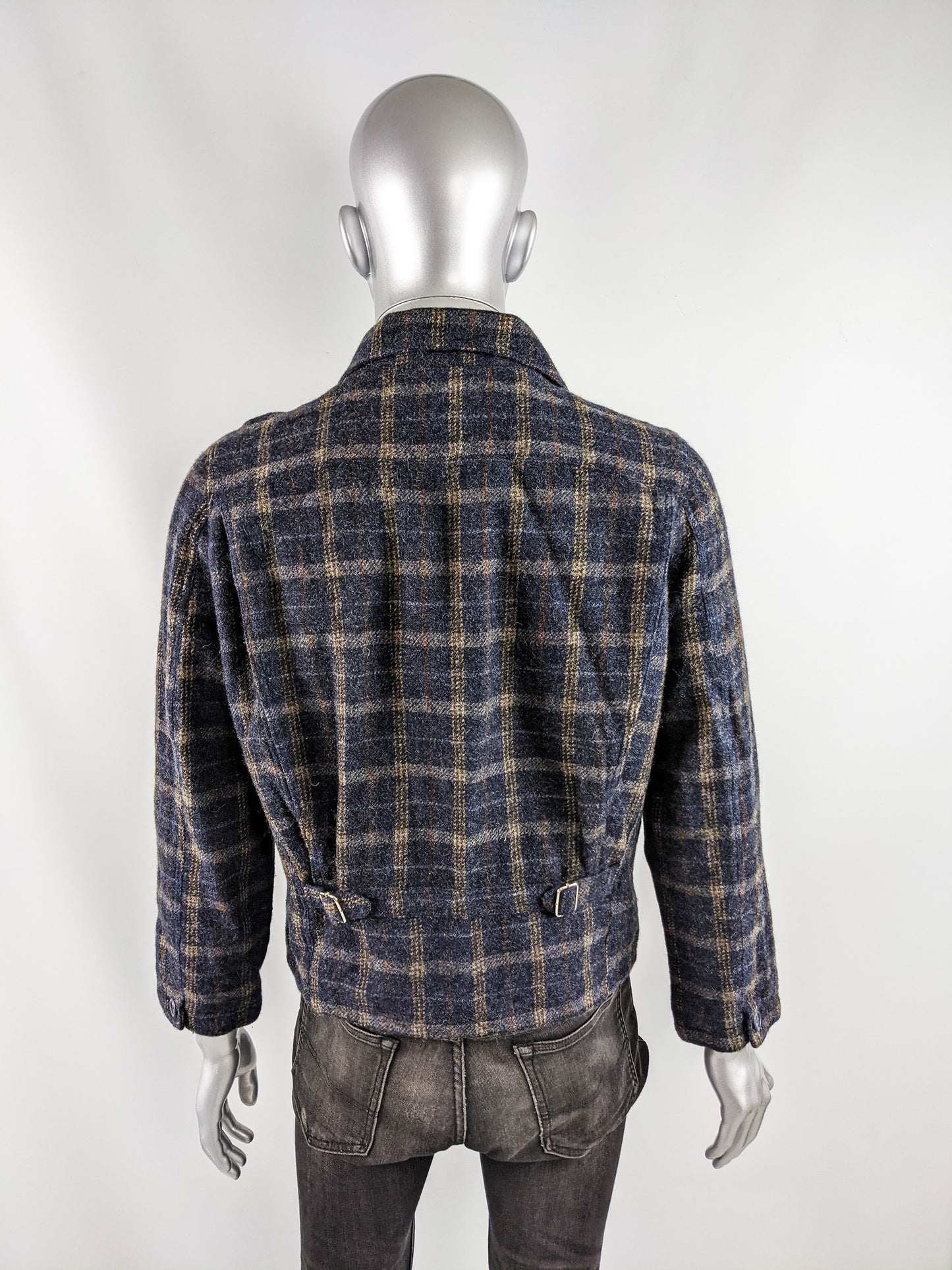 Duffer of St George Mens Wool Checked Jacket, 1980s