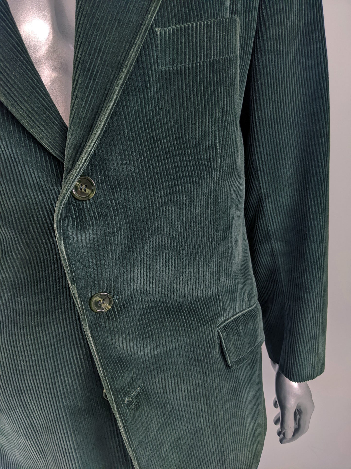 Oliver by Valentino Vintage Mens Teal Corduroy Blazer, 1980s