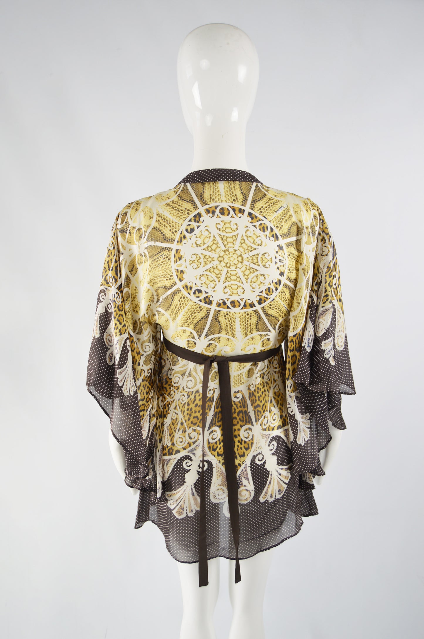 Womens Vintage Kimono Sleeve Silk Top, 2000s