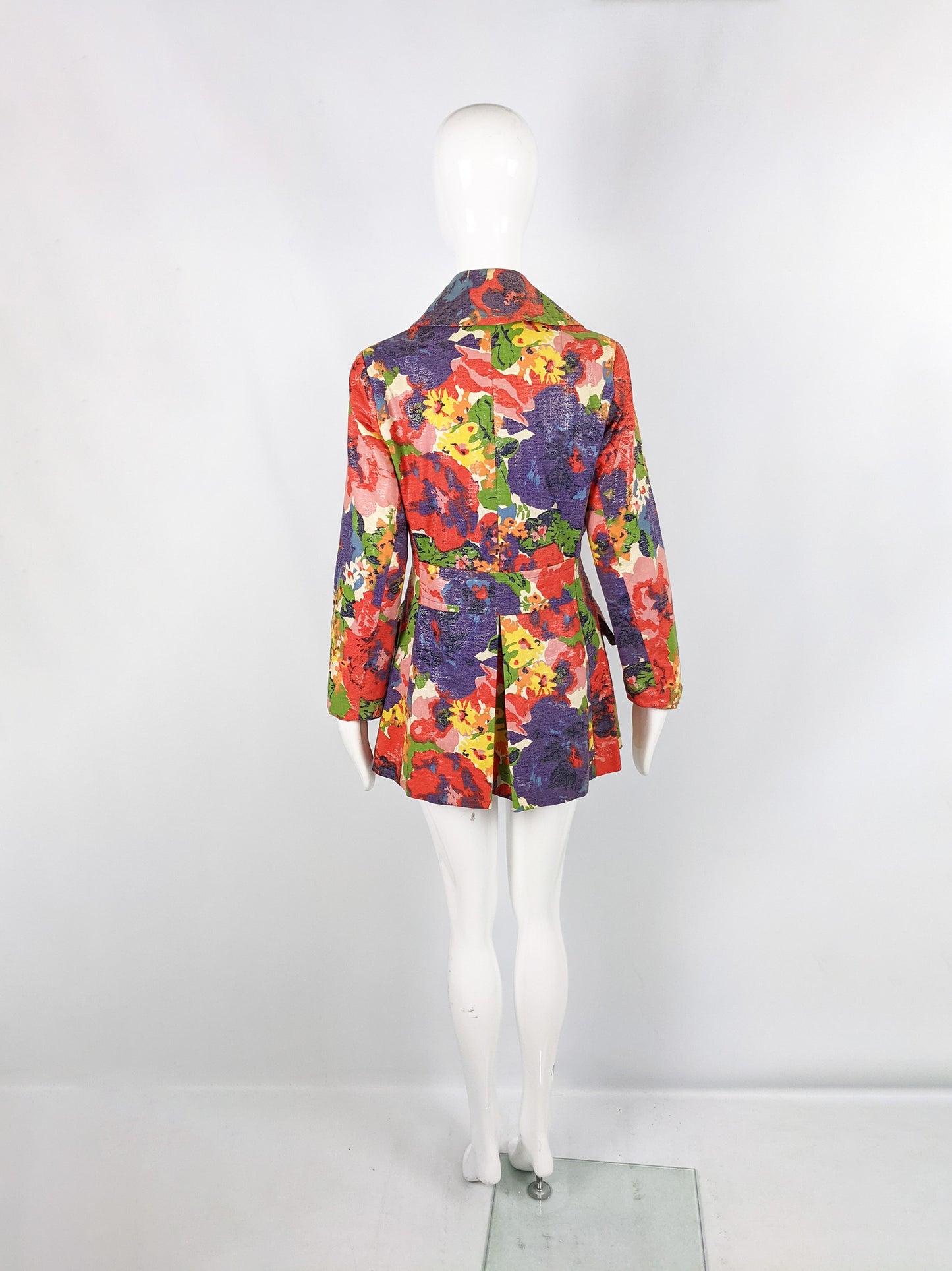 Marguerite Rubel Vintage Multicoloured Short Floral Mod Coat, 1960s