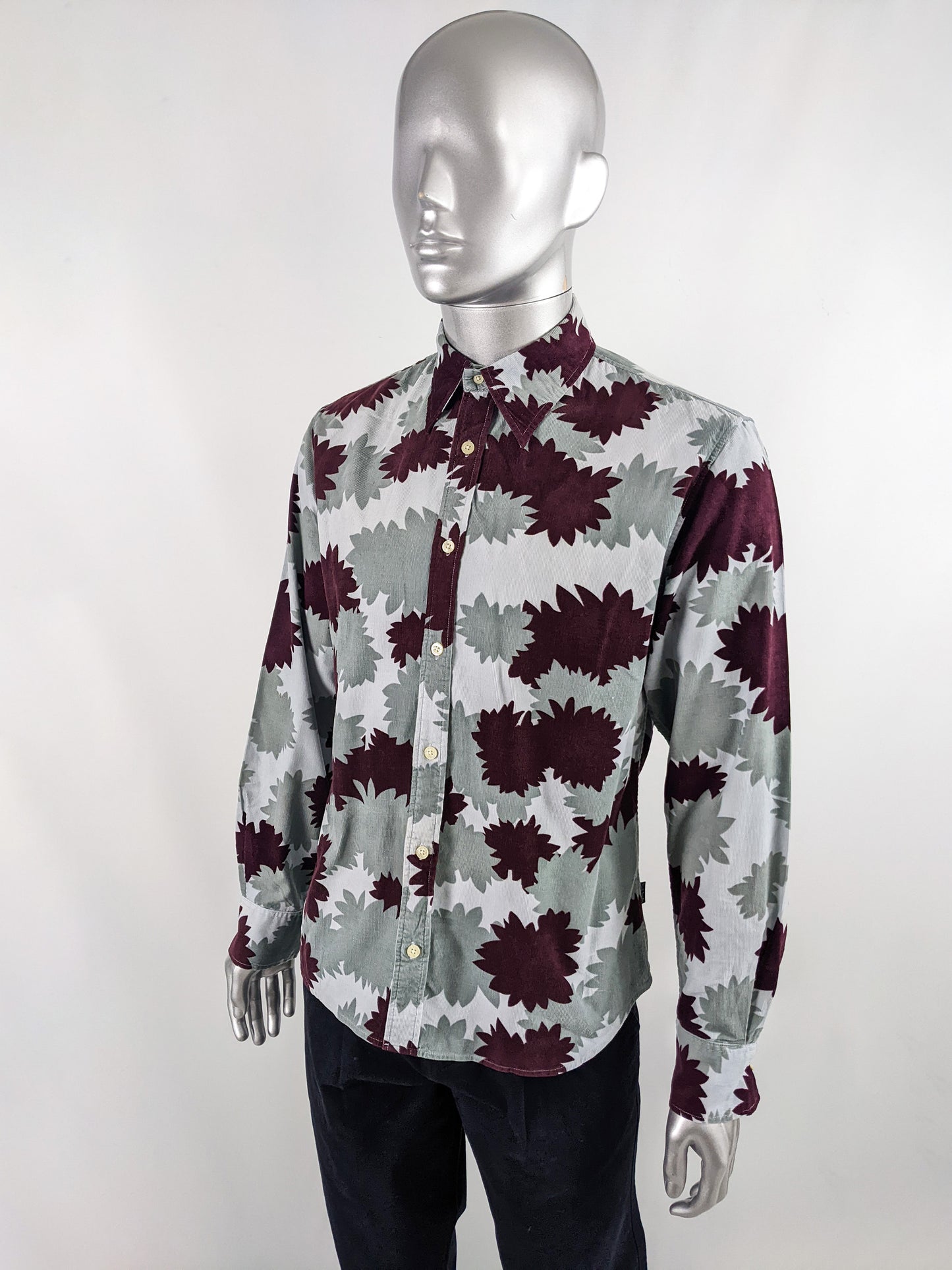 Abstract Print Long Sleeve Mens Paul Smith Vintage Shirt, 1990s