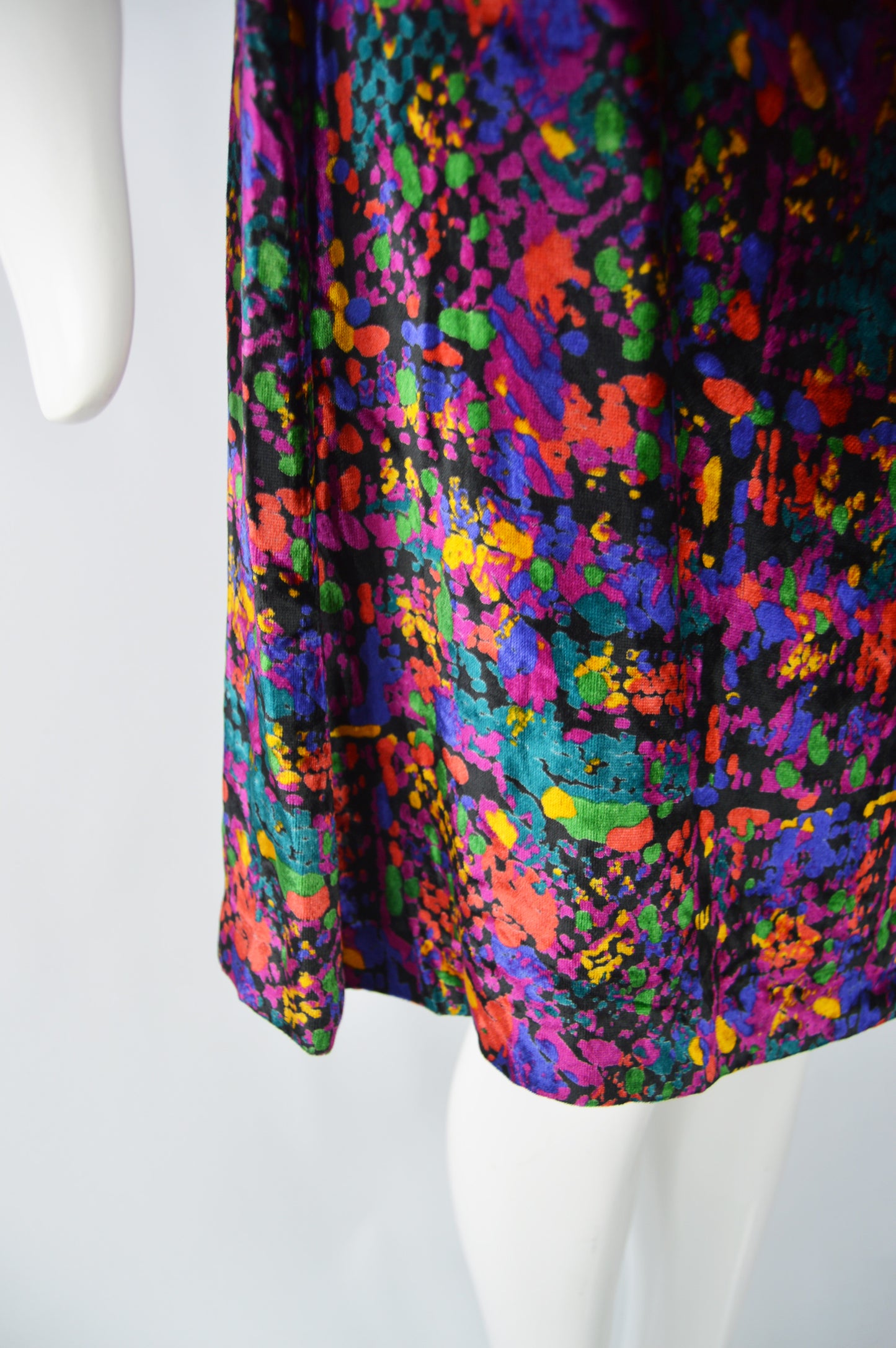 Vintage Patterned Velvet Dress, 1990s