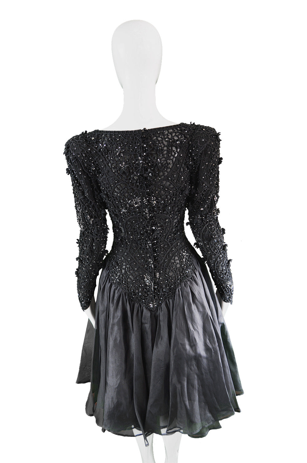 Vintage Haute Couture Beaded Party Dress, 1980s