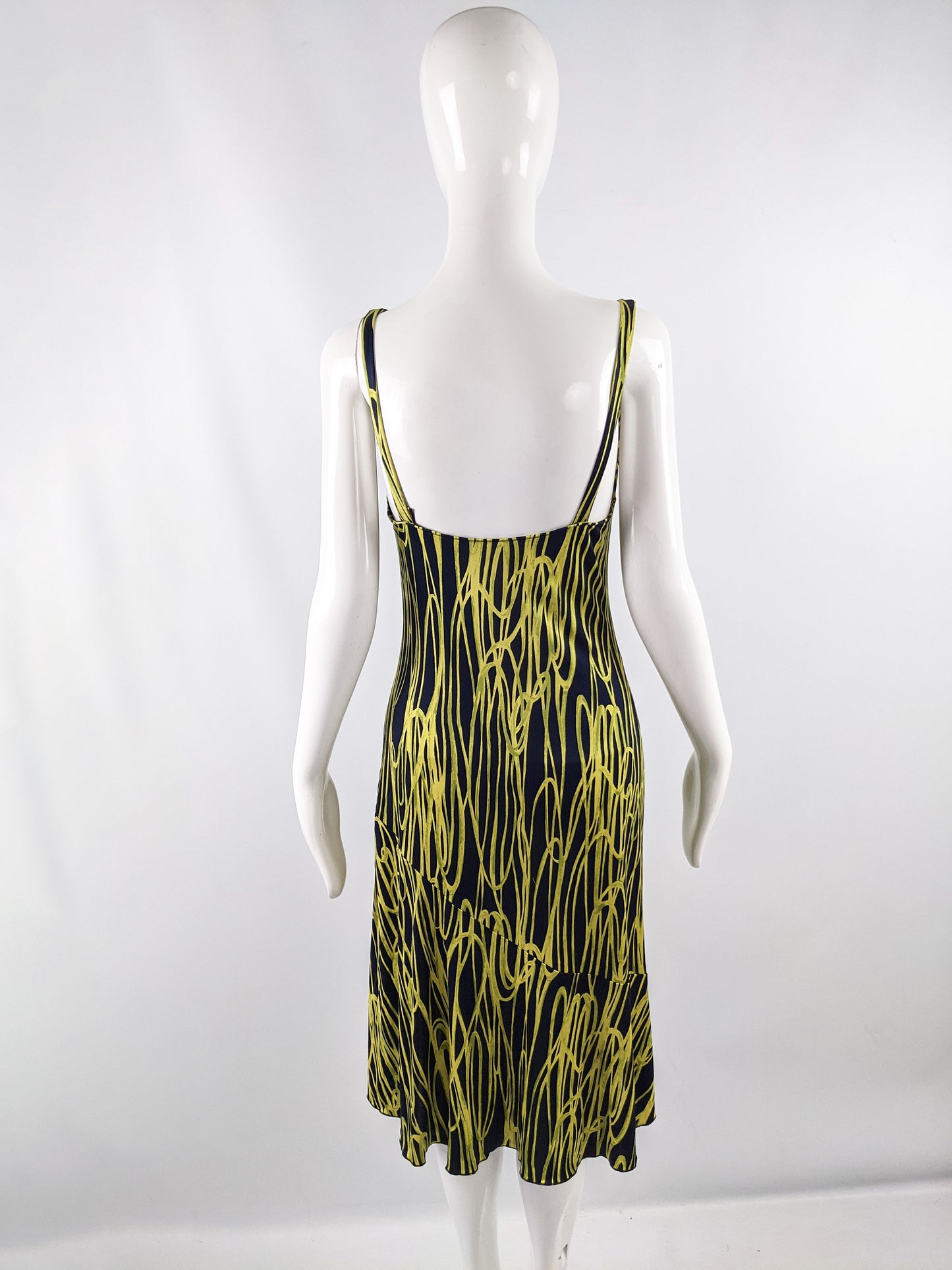 Vintage Silk Jersey Cowl Neck Party Dress, 2000s
