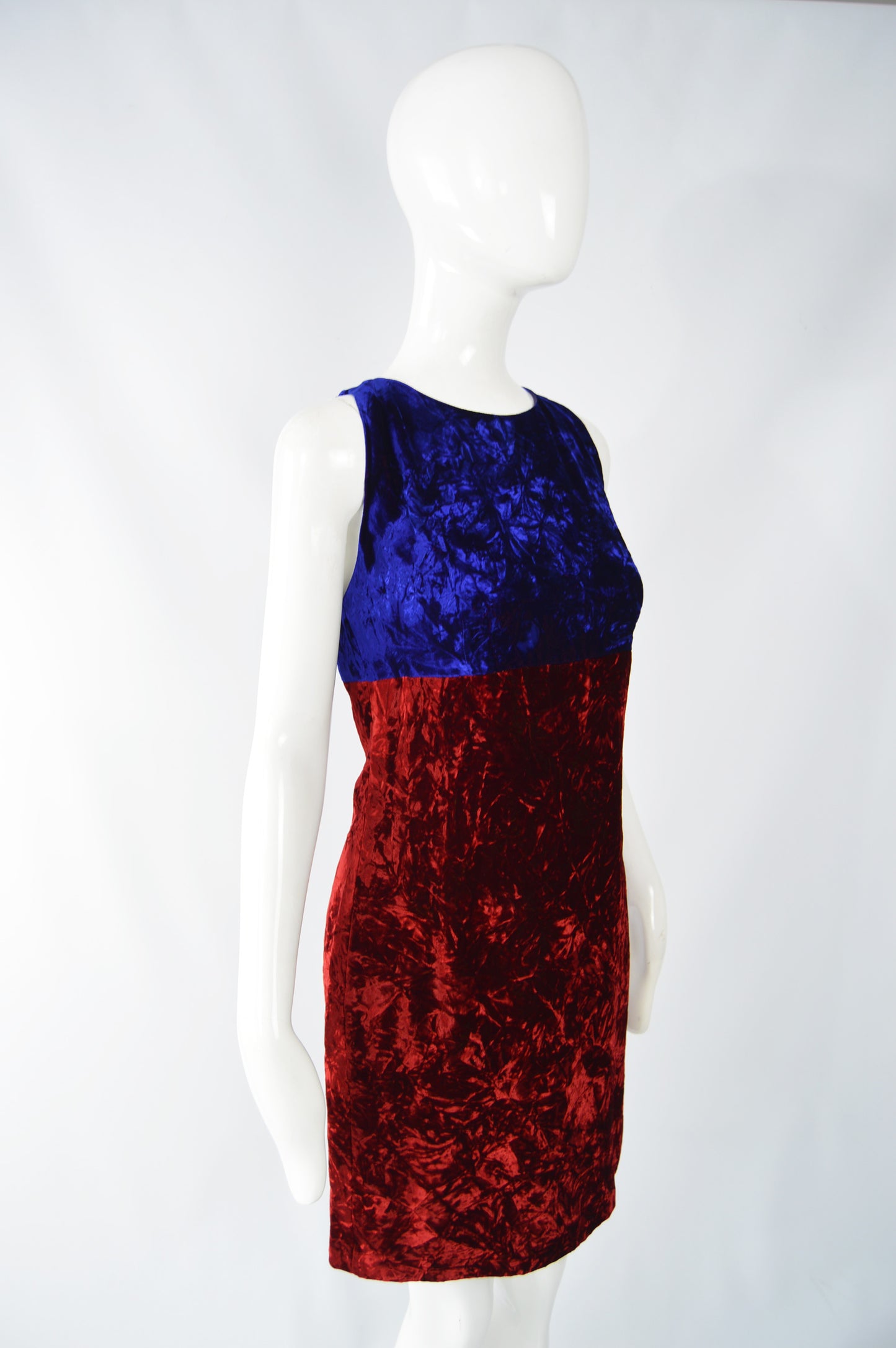 Red & Blue Velvet Dress, 1990s