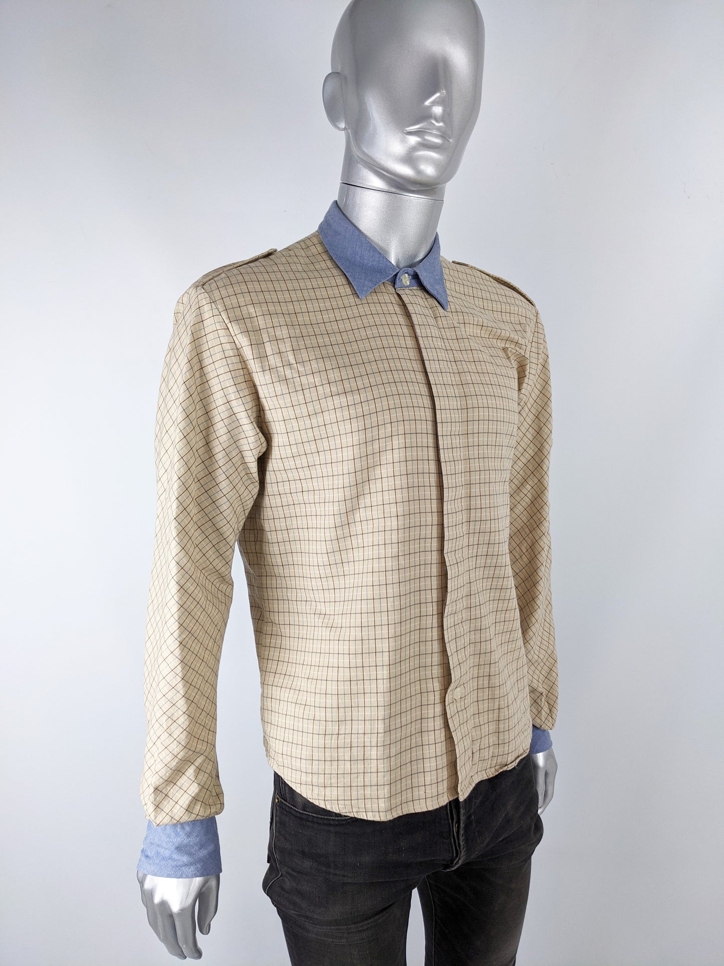 Mens Archival Chambray & Tattersall Plaid Shirt, A/W 2008