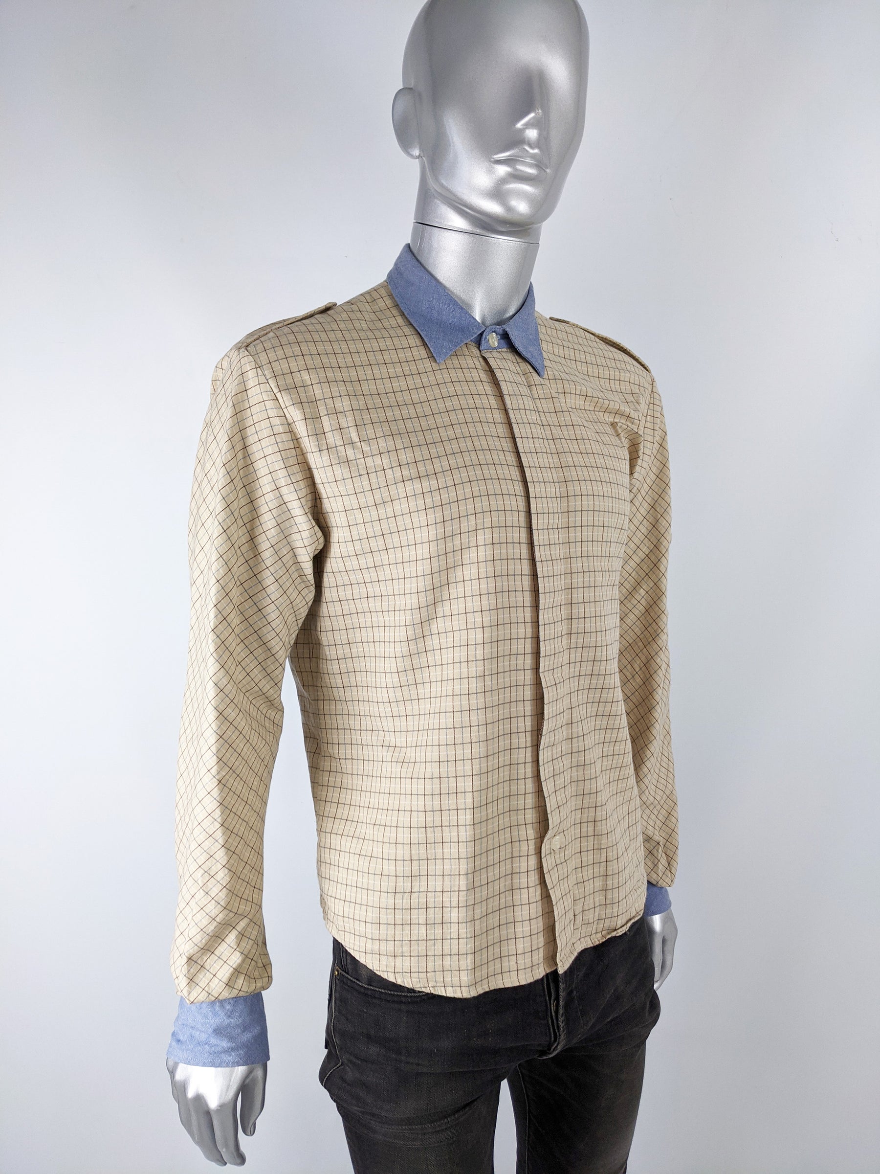 Mens Archival Chambray & Tattersall Plaid Shirt, A/W 2008