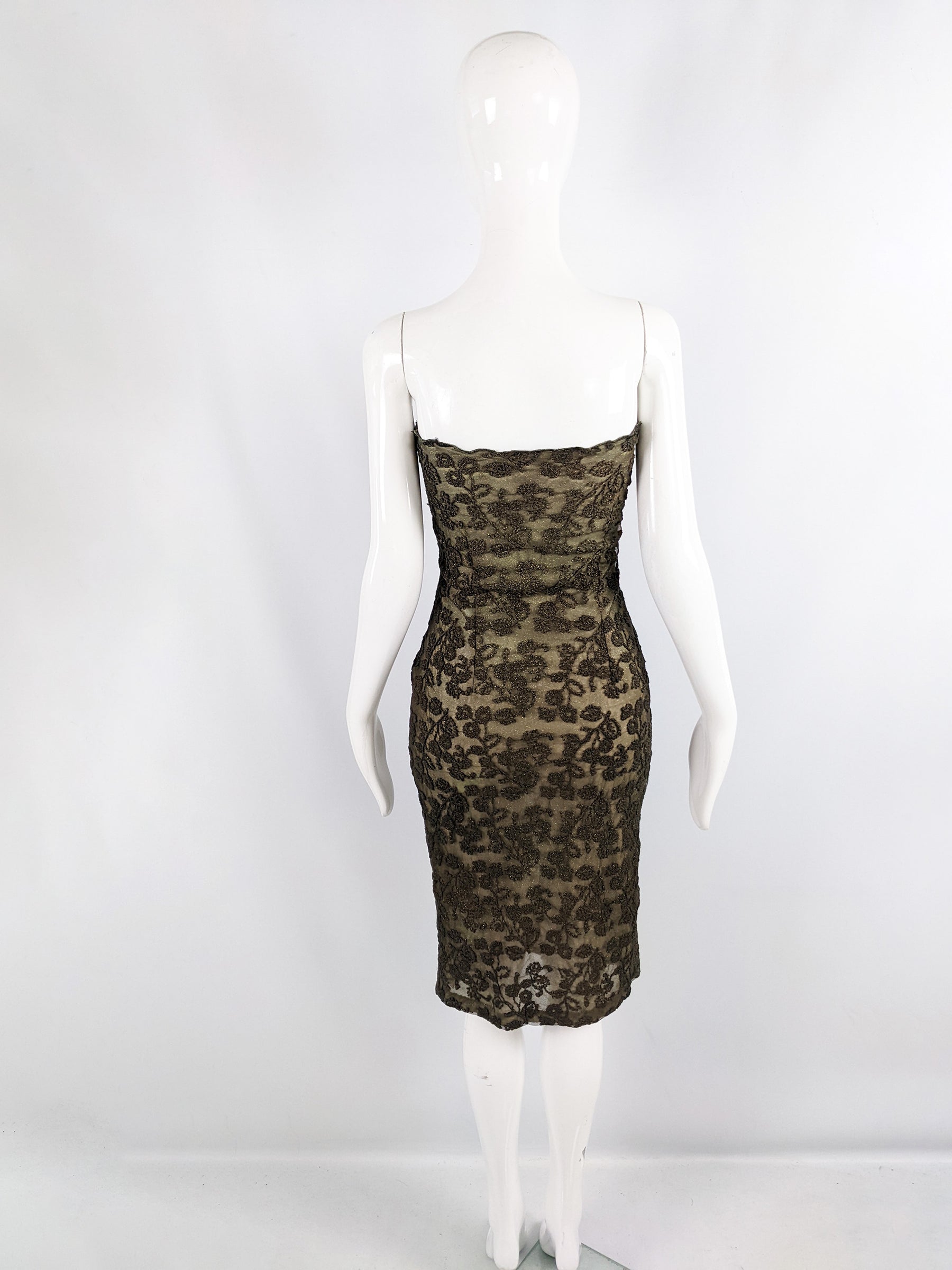 Emanuel Ungaro Vintage Green Mesh Party Dress, 2000s