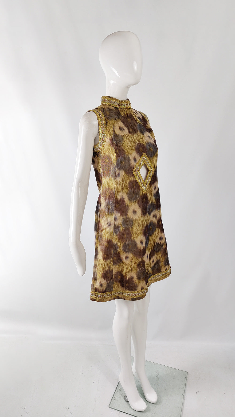 Vintage 60s Cut Out Evening Party Shift Dress, 1960s