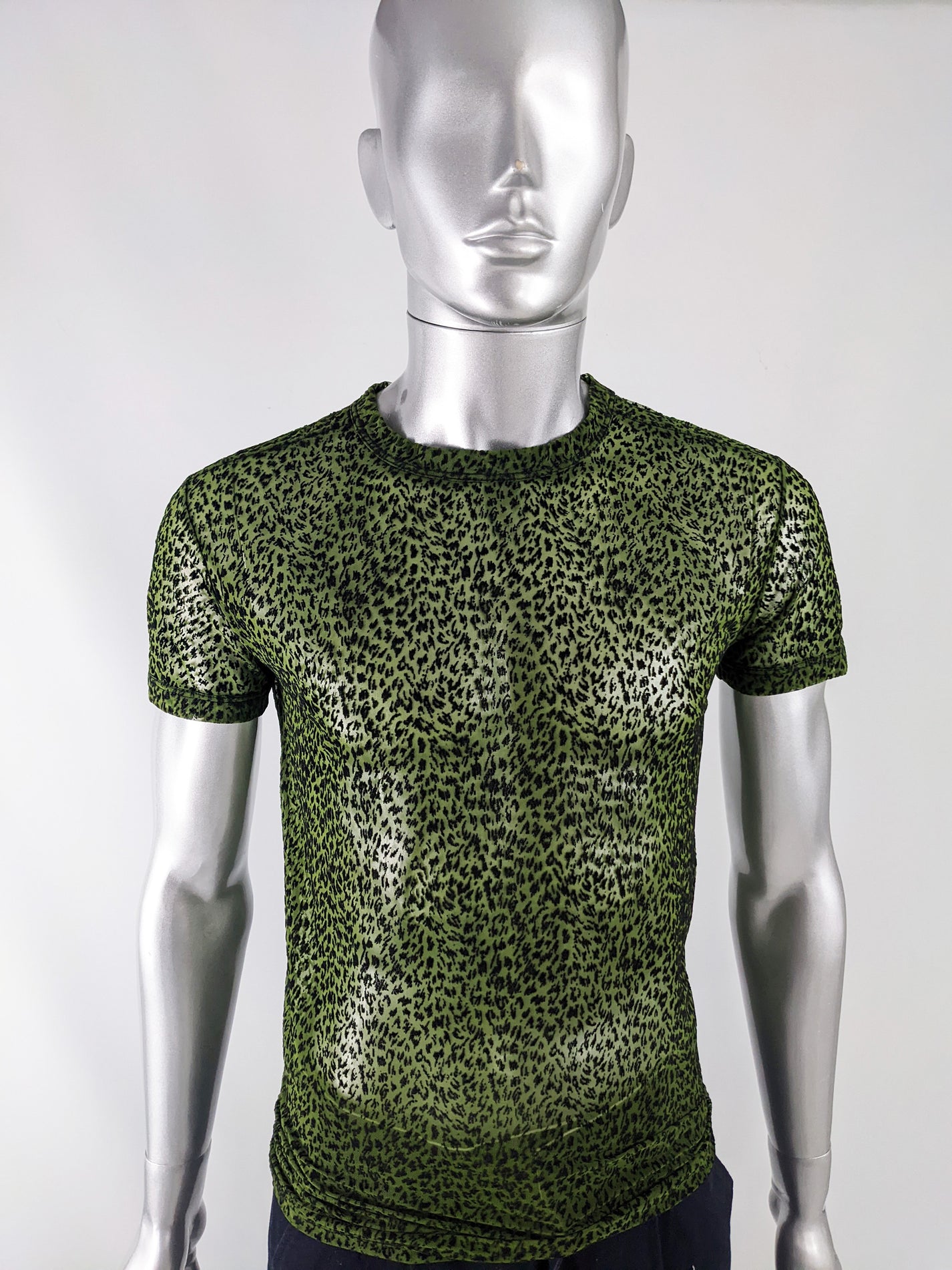 Gianni Versace Versus Vintage Mens Green Sheer Mesh Shirt, 1990s – Zeus ...