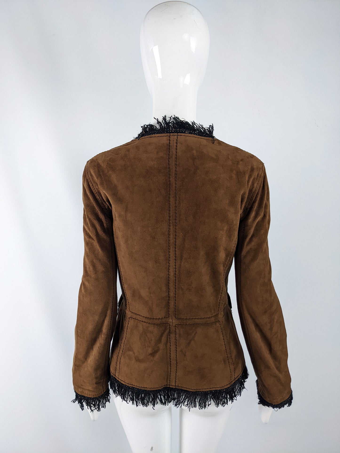 Dolce & Gabbana Vintage Brown Suede & Tweed Jacket, 2000s