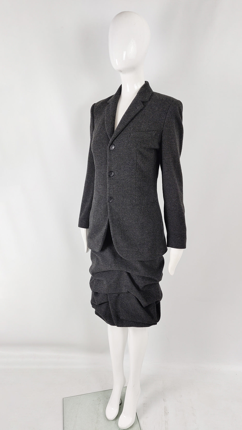Jean Paul Gaultier Vintage Grey Wool & Cashmere Skirt Suit