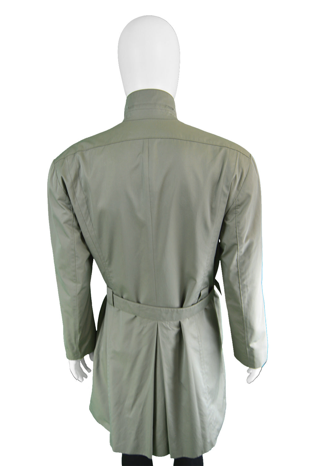 Vintage Men's Green Khaki Trenchcoat, 1980s