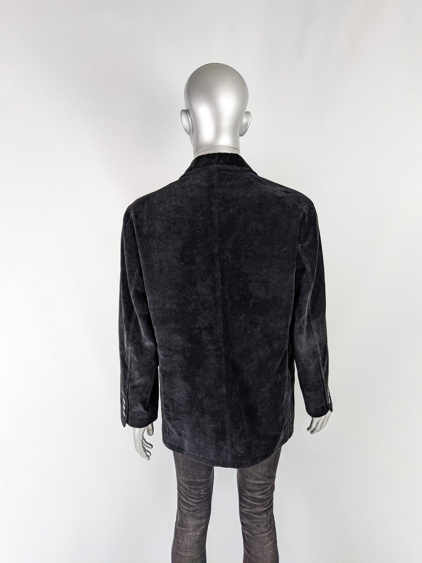 Gianfranco Ferré Vintage Mens Black Velvet Jacket, 1990s
