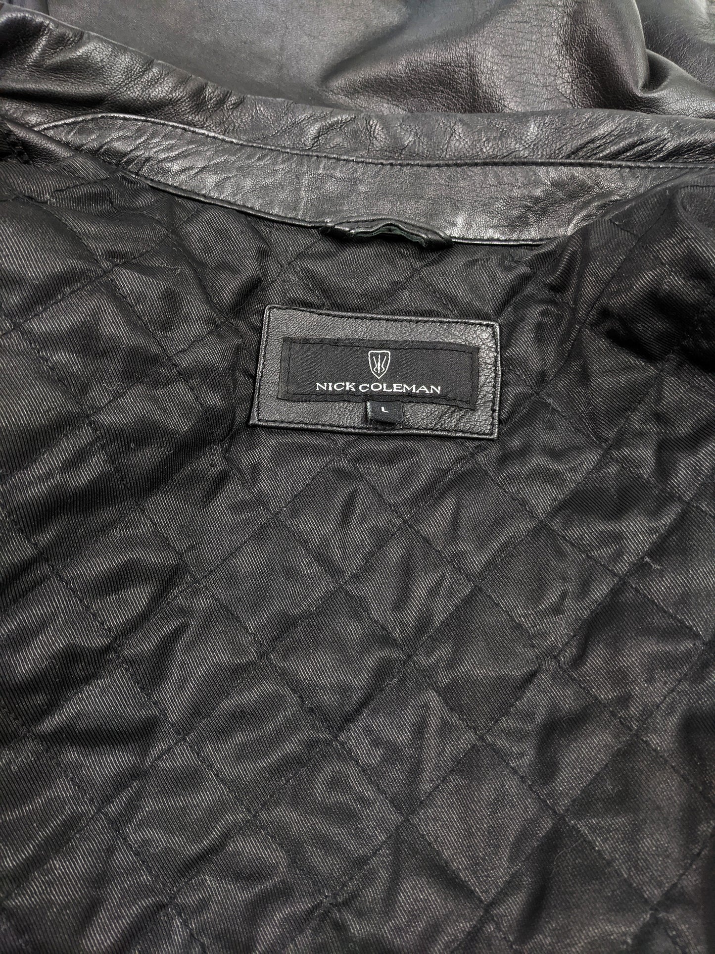Vintage Mens Safari Style Black Leather Half Norfolk Jacket, 1990s