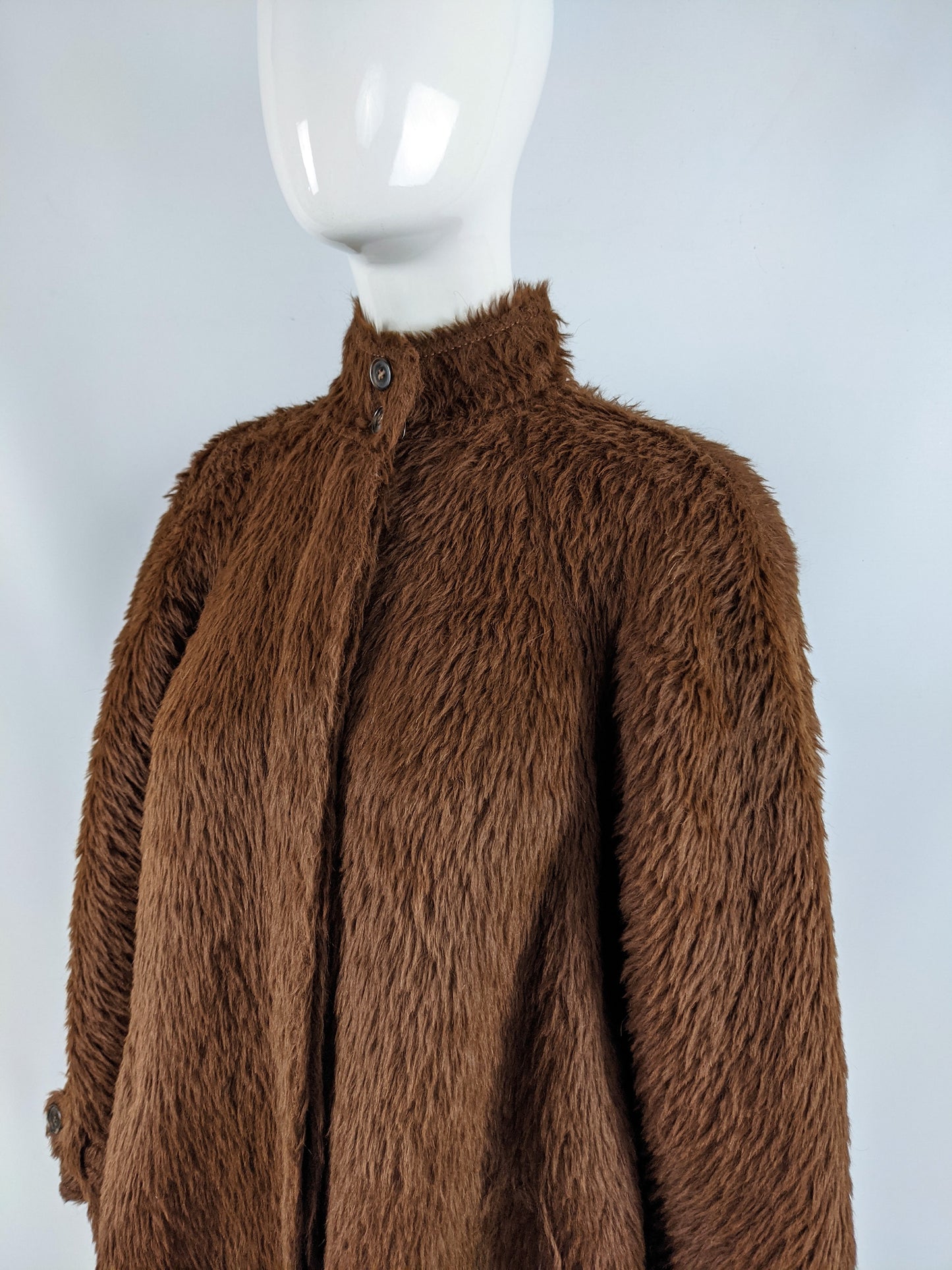 Vintage Agnona Fabric Alpaca Wool Swing Coat, 1980s