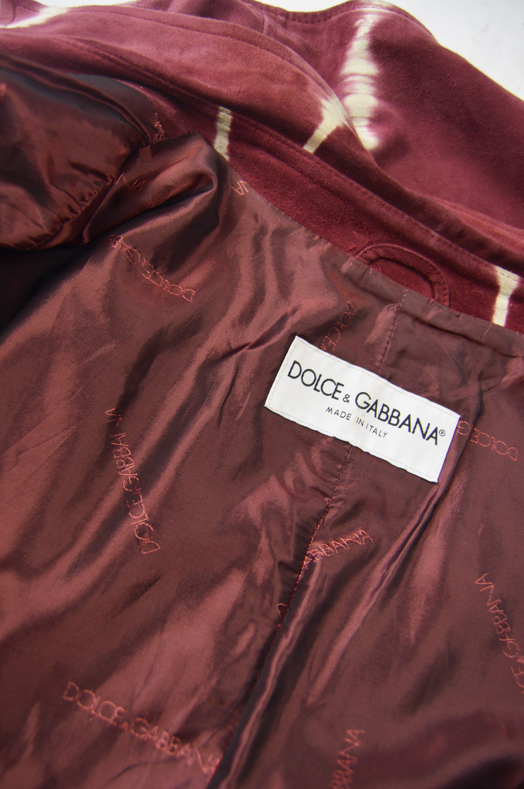 Mens Vintage Dyed Red Suede Shirt, 1990s