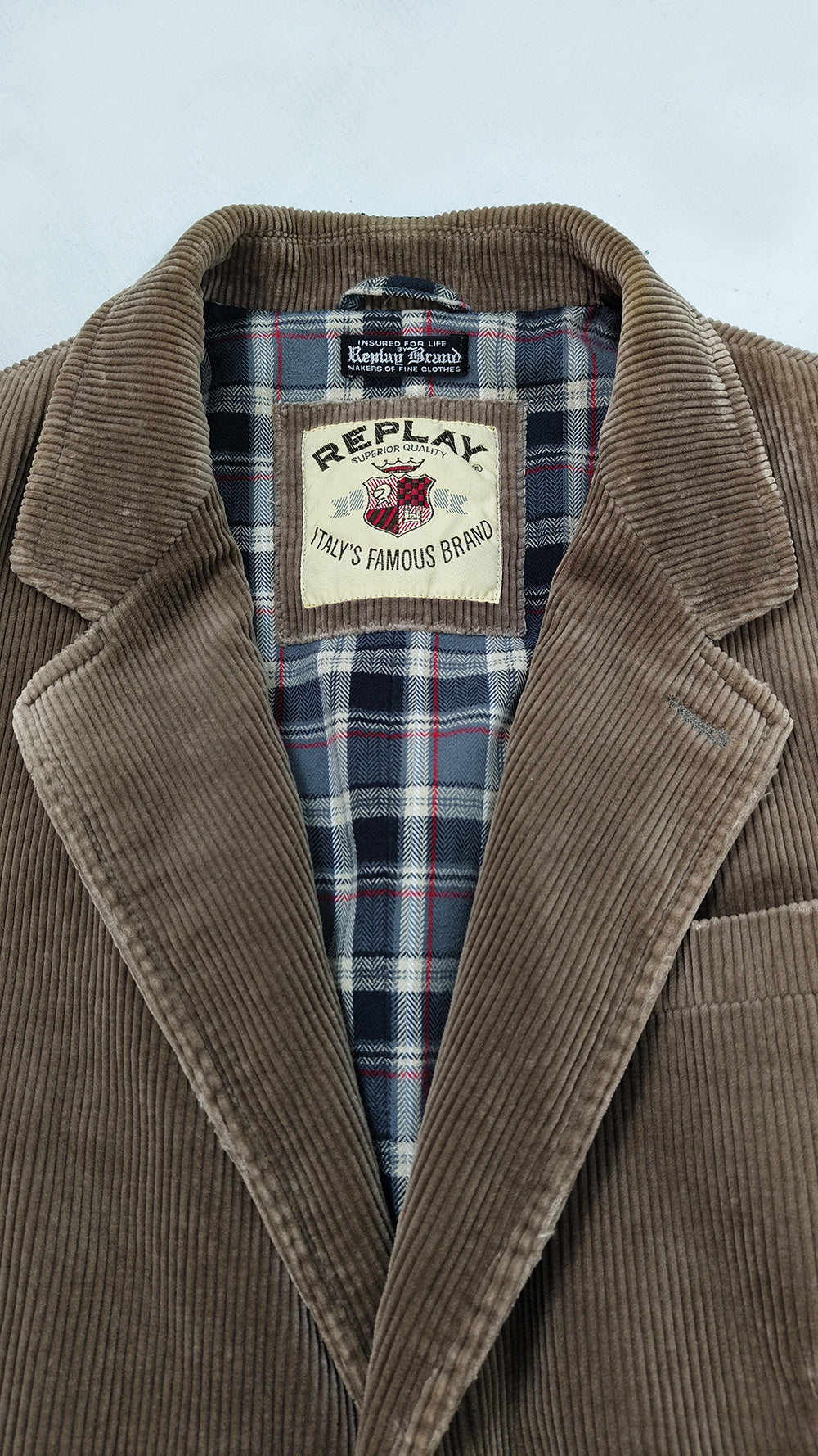 Replay Vintage Italian Mens Corduroy Grunge Blazer, 1990s