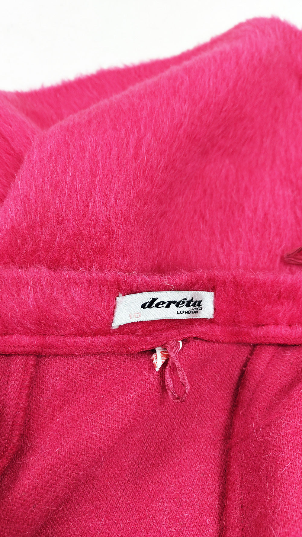 Vintage 60s Furry Raspberry Pink Wool A Line Skirt, 1960s