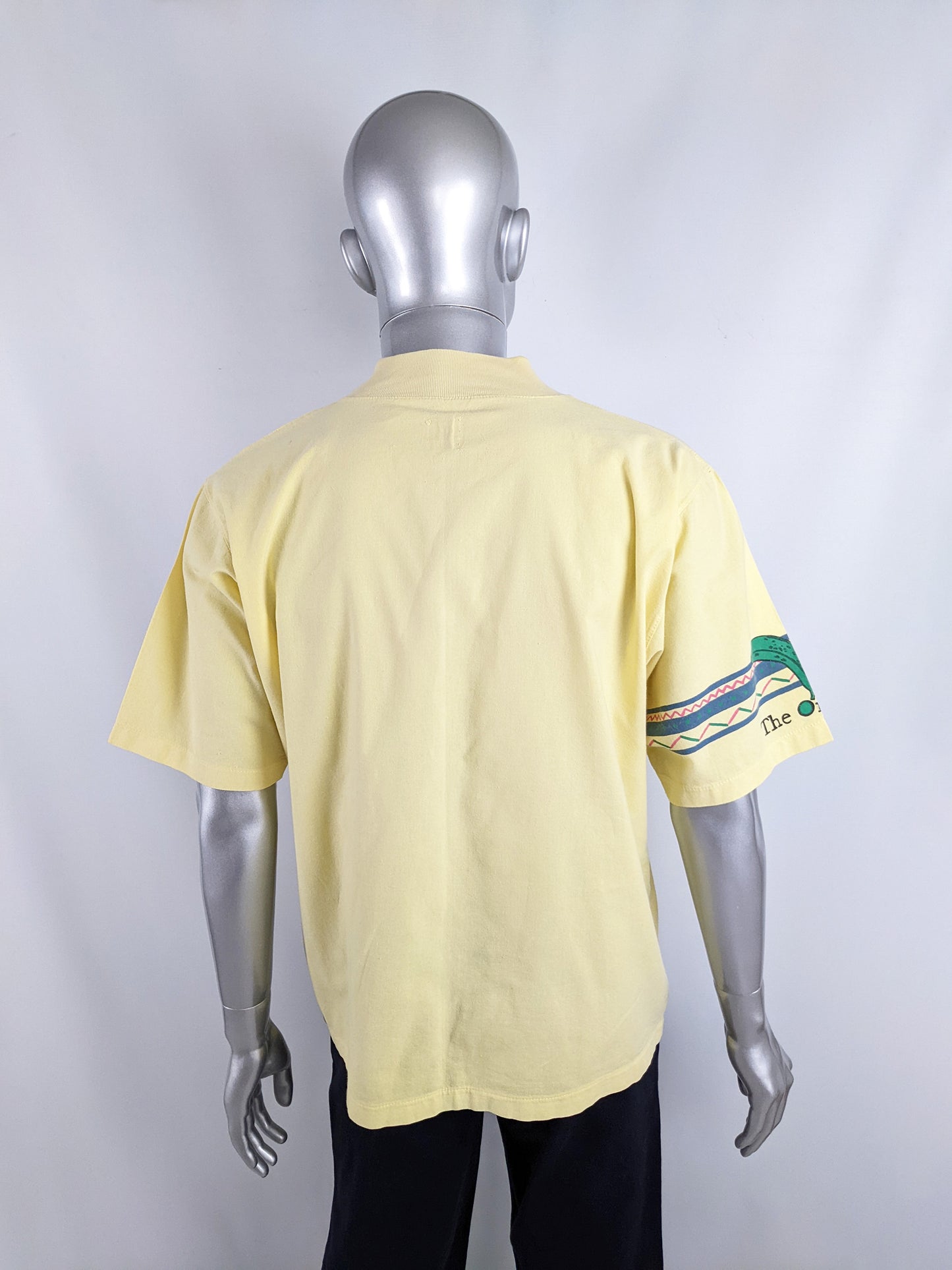 Ton Sur Ton Vintage Mens Pastel Yellow Banana T Shirt, 1980s