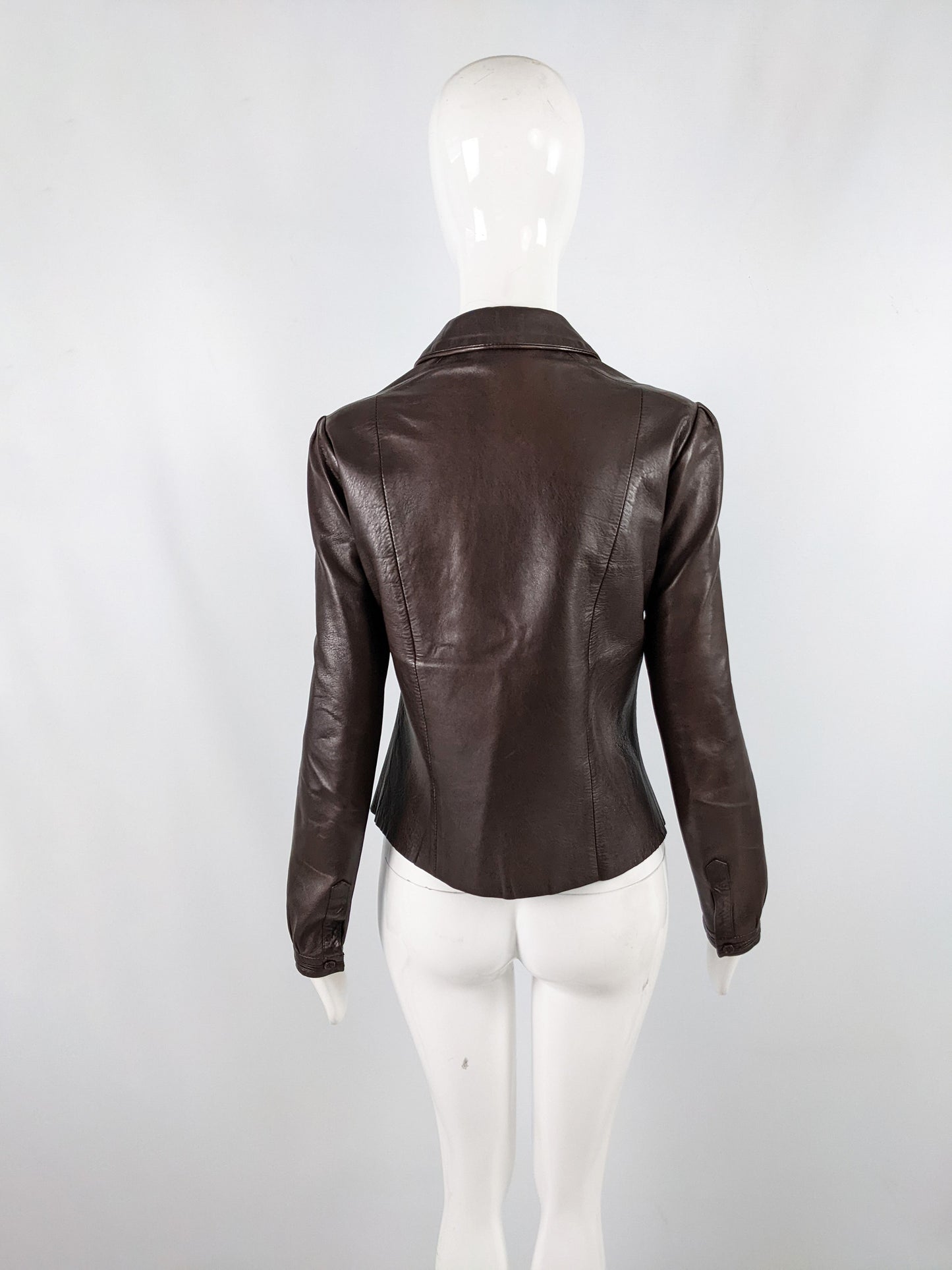 Joseph Vintage Womens Brown Leather Jacket, 1990s