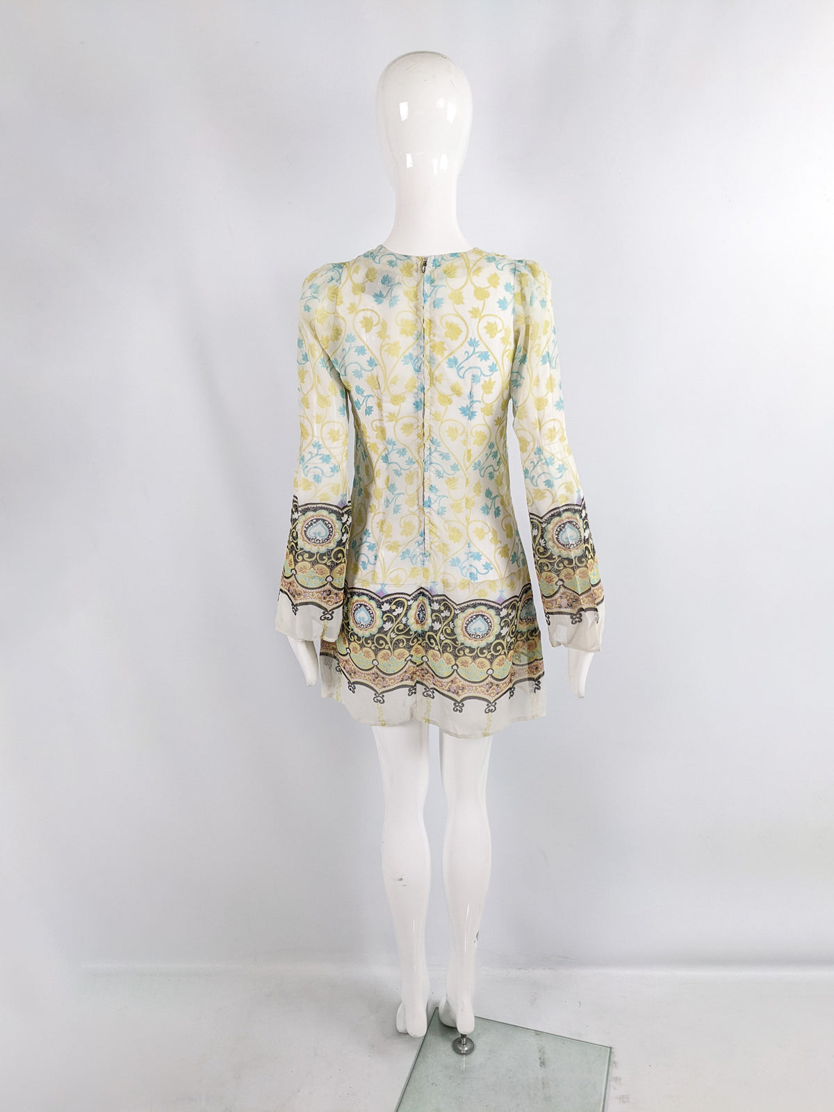 London Mob of Carnaby Street Vintage Sheer Boho Mini Dress, 1960s