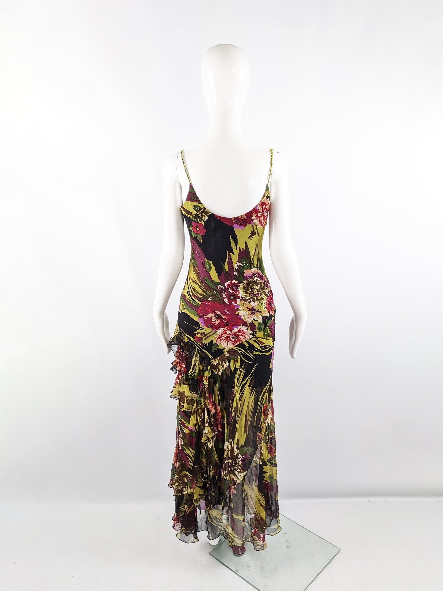 Vintage Silk Chiffon Maxi Slip Dress, 1990s