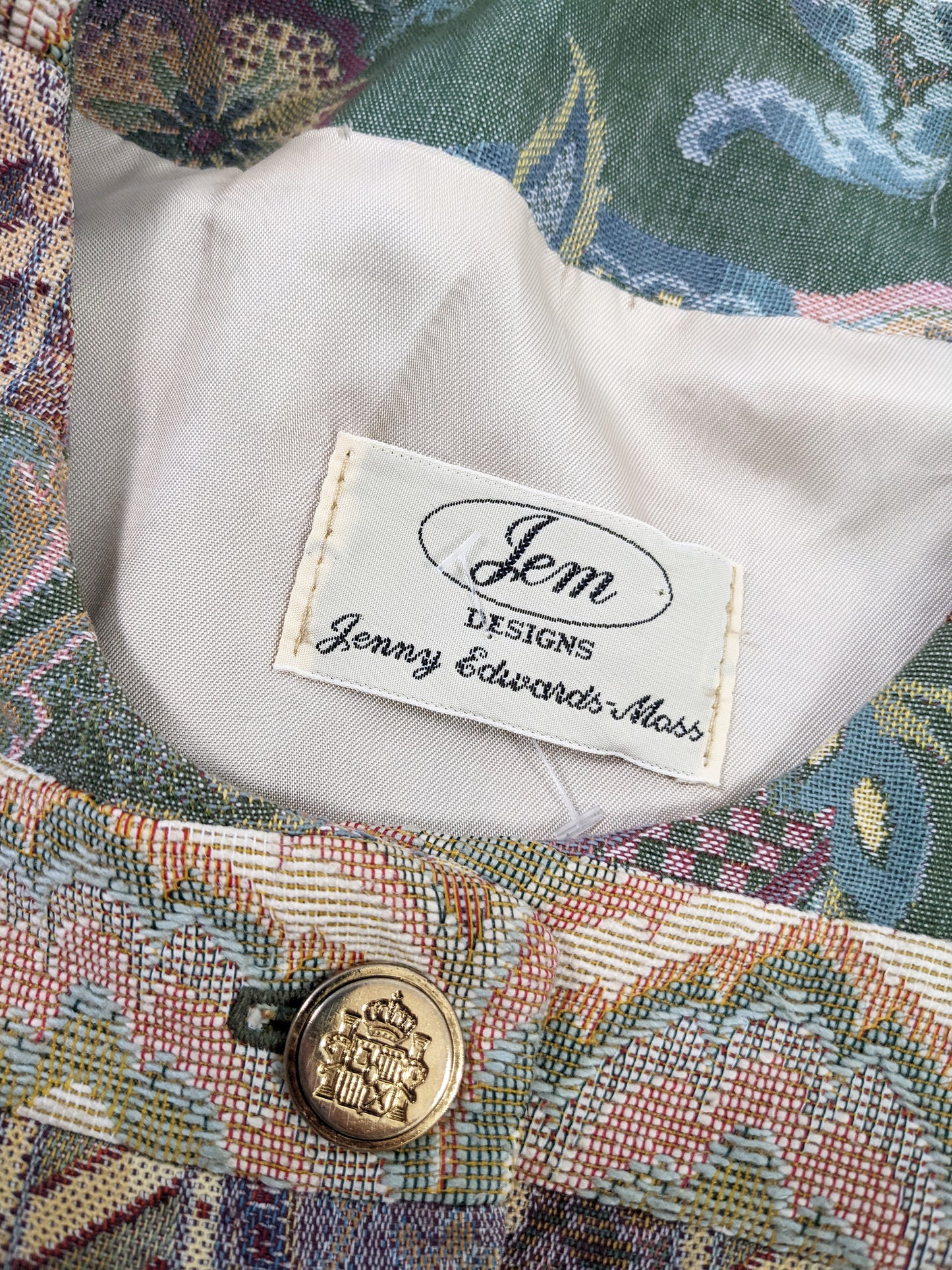 Jenny Edwards Moss Vintage Patchwork Tapestry Jacket, 1990s