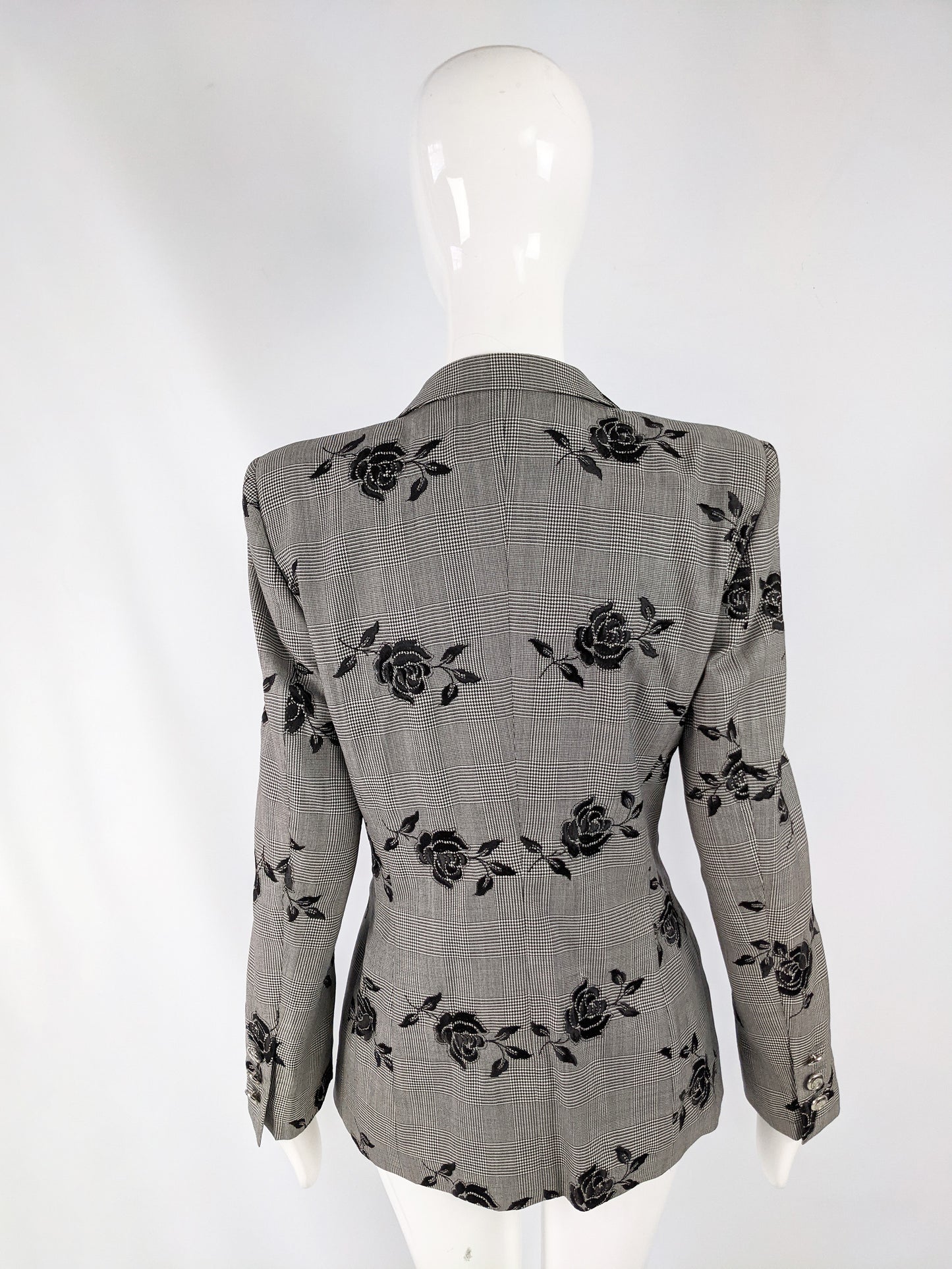 Vintage Womens Floral Embroidered Blazer Jacket, 1980s