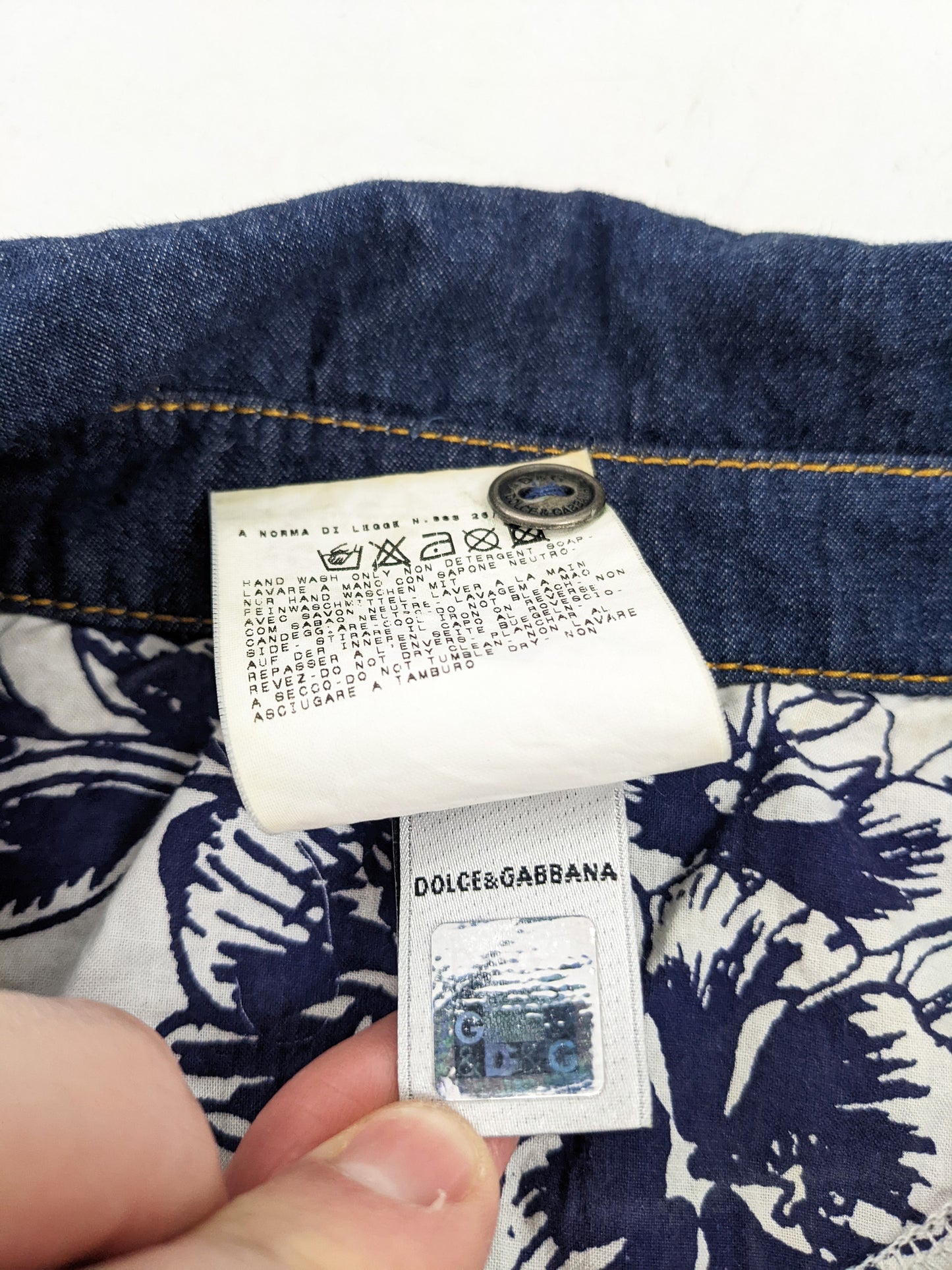 Dolce & Gabbana D&G Vintage Mens Velour Shirt, 2000s