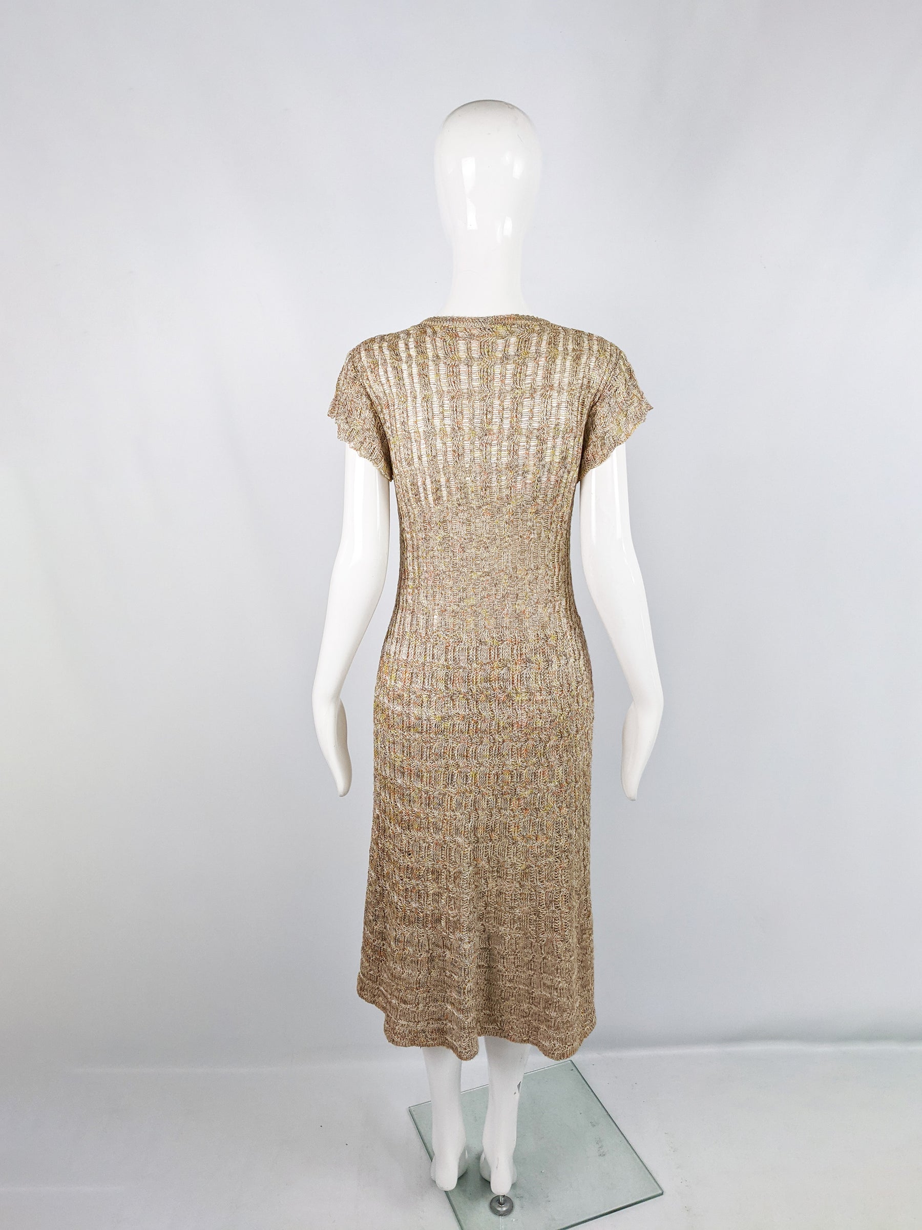 Vintage Womens Two Piece Knit Dress & Cardigan Set, 1970s