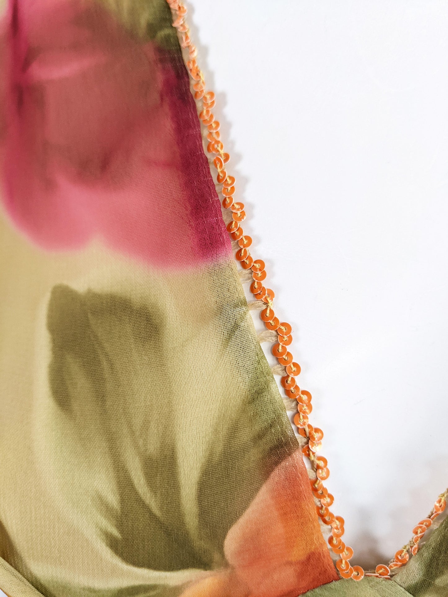 Ronit Zilkha Vintage Sequin Trim Floral Print Dress, 2000s