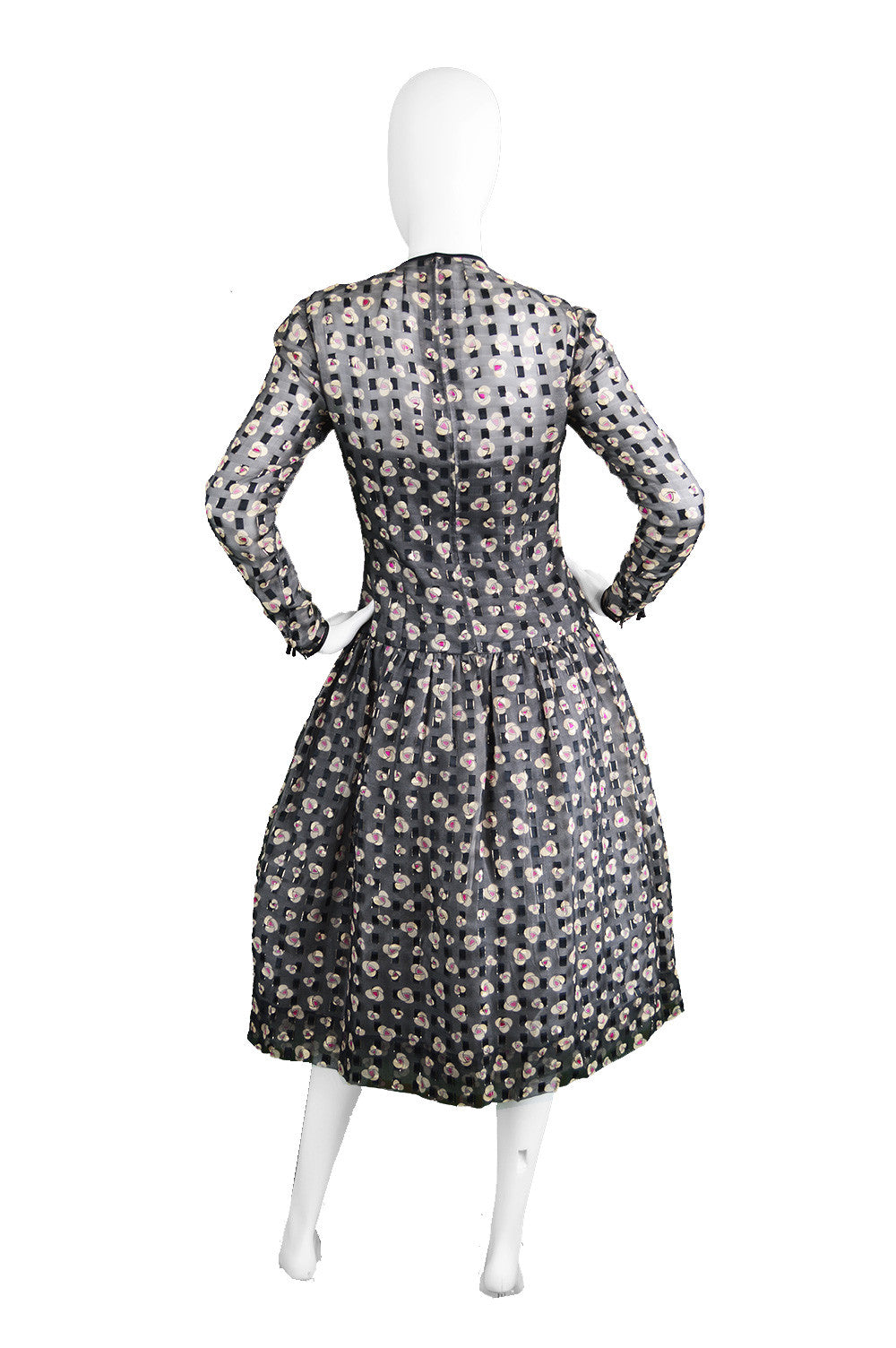 Couture Silk Drop Waist Dress, 1980s