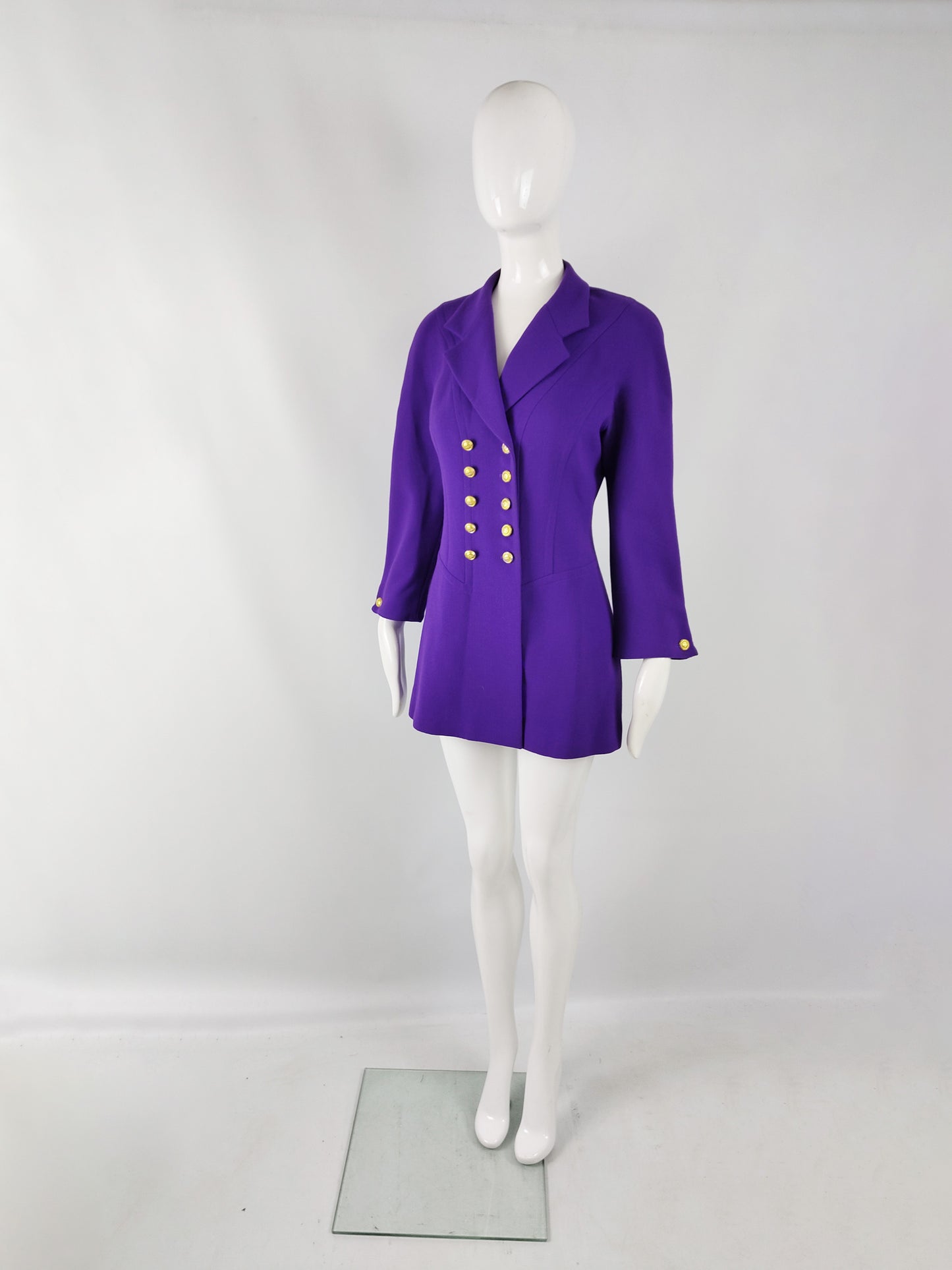 Nina Ricci Vintage Wool Crepe Double Breasted Coat, 1980s