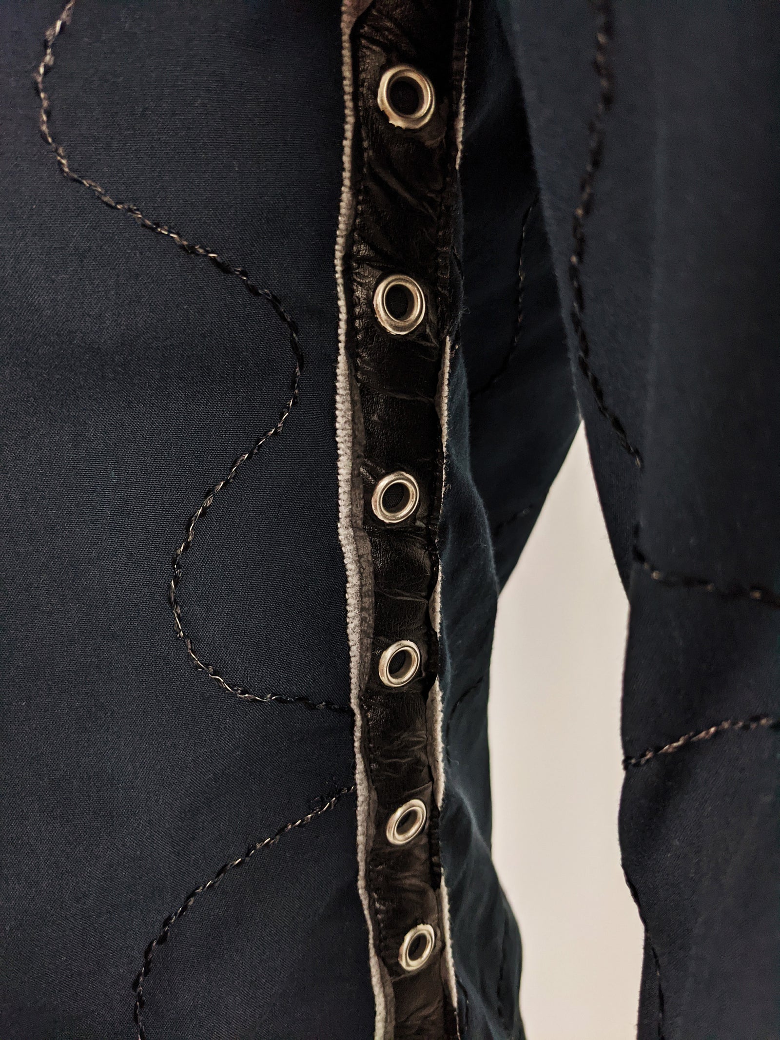 Mens Preowned Embroidered Eyelet Trim Shirt, 2000s